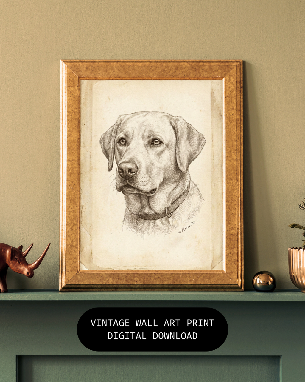 Labrador Pencil Portrait – Downloadable Wall Art
