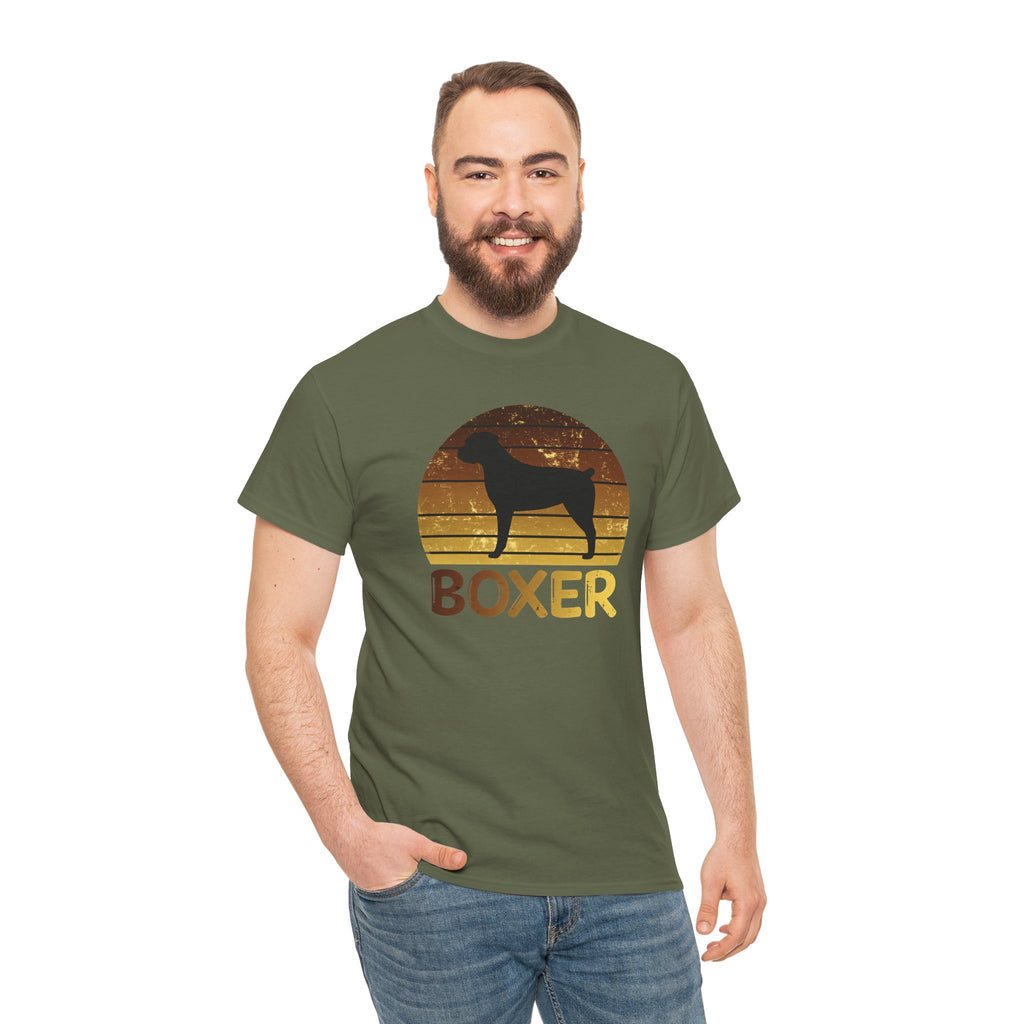 Boxer Dog Retro Sunset T-Shirt – Unisex Dog Lover Graphic Tee