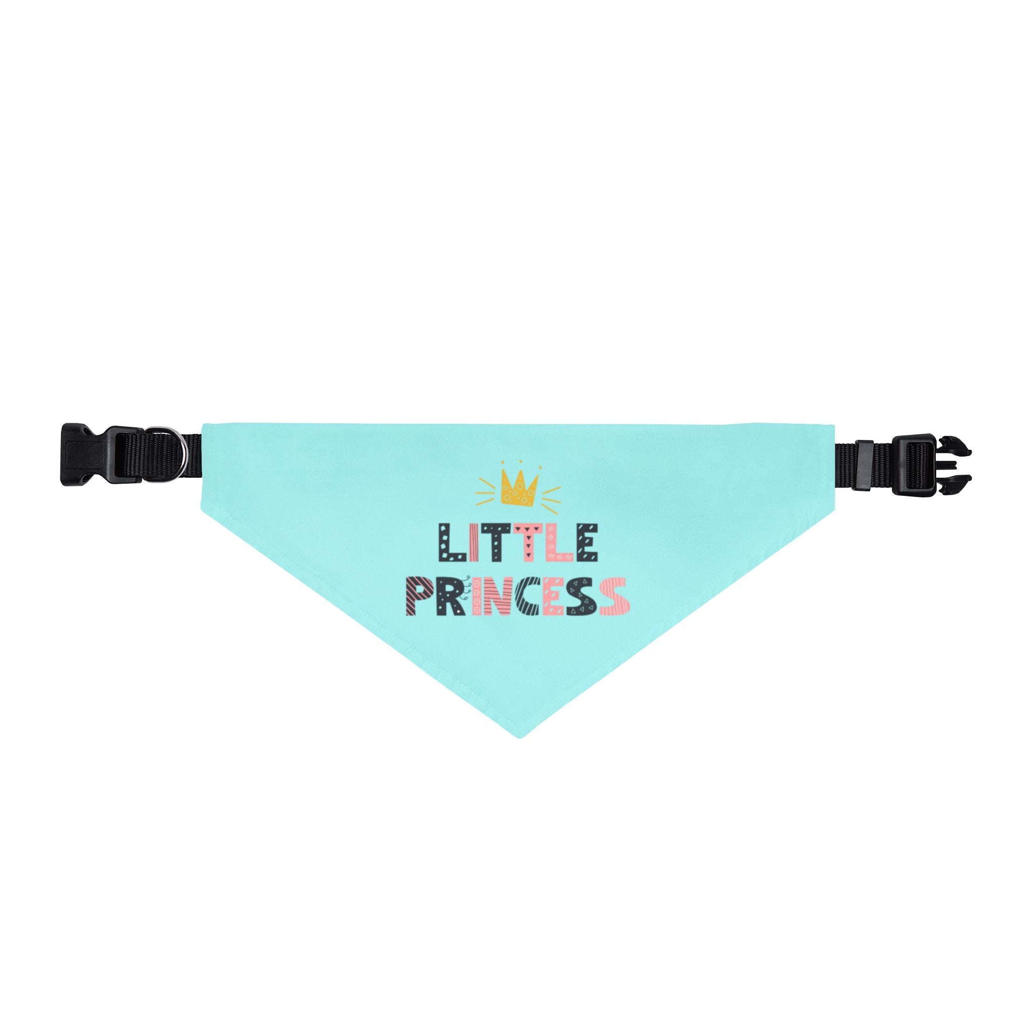 Little Princess Clip-On Pet Bandana — Light Blue Crown Dog & Cat Accessory