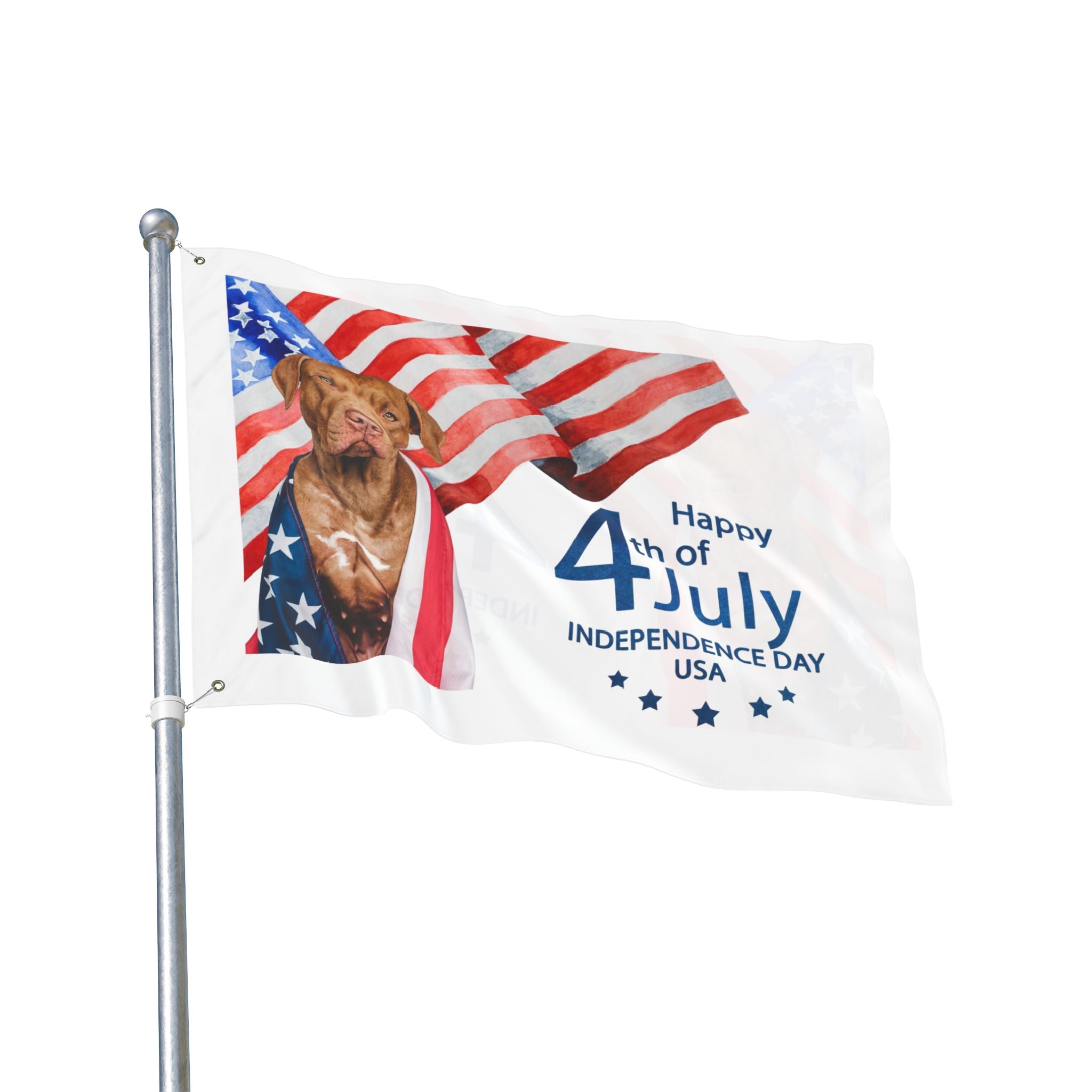 4th of July Dog Flag — Double-Sided American Independence Day Garden Banner