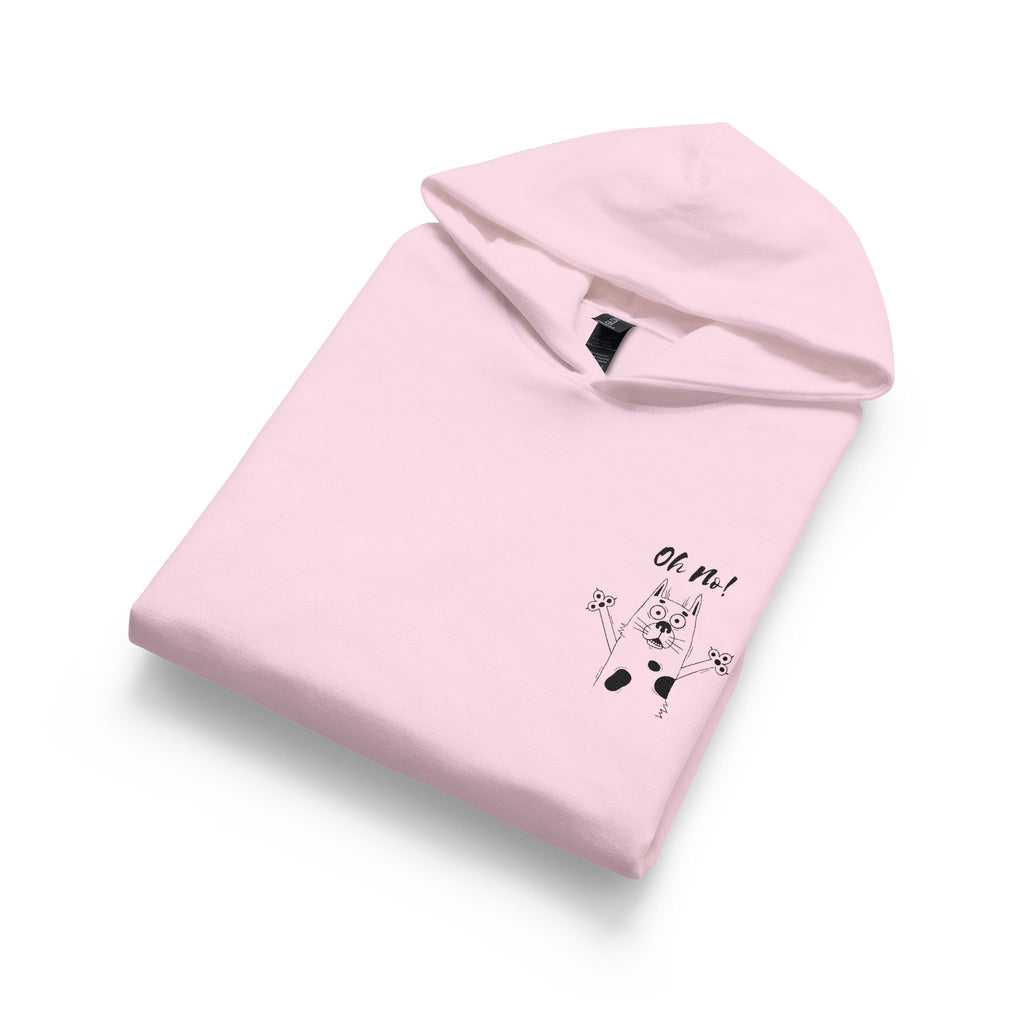 Youth Hoodie — Cute Cartoon Dog Design with "Oh No" Pocket Graphic