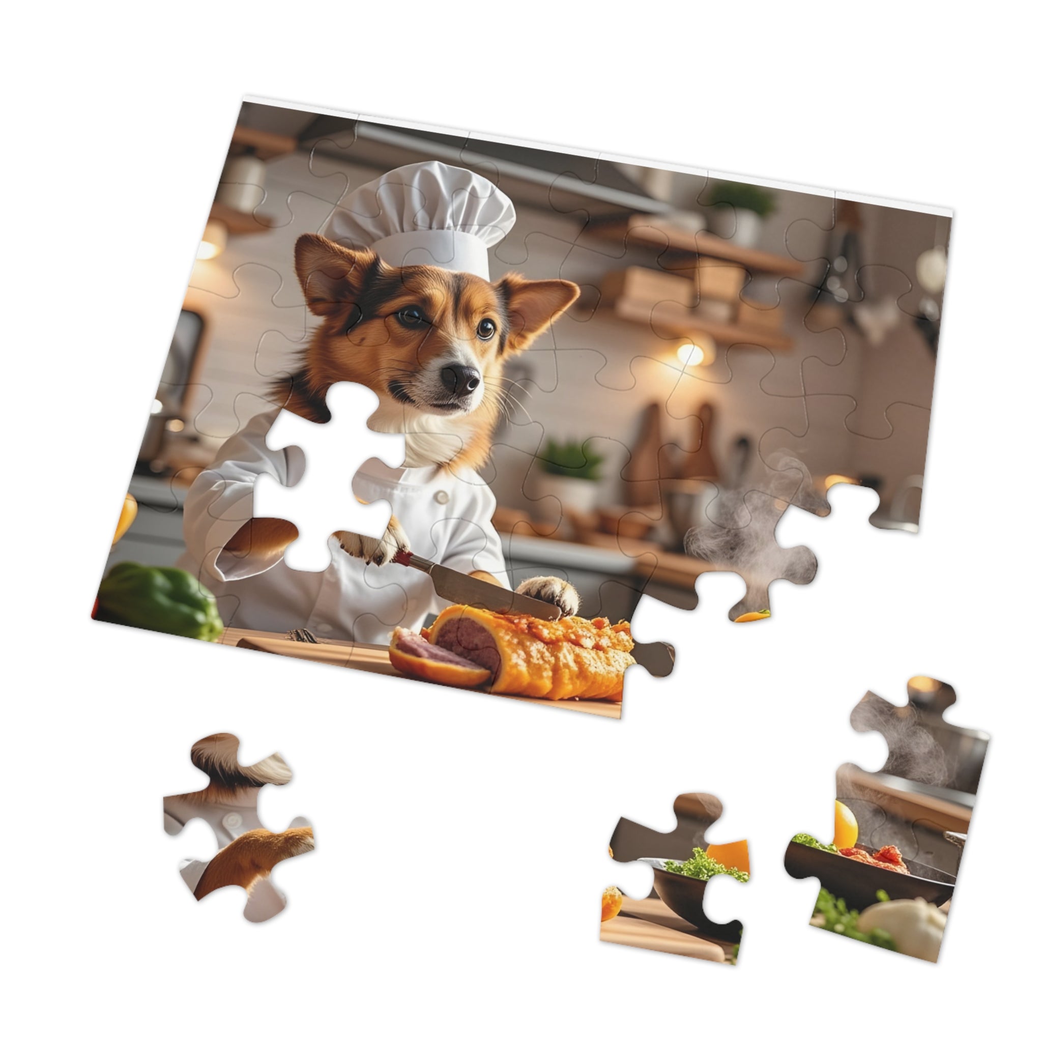 Corgi Chef Jigsaw Puzzle with Tin — Funny Dog Puzzle Gift for Kids & Adults