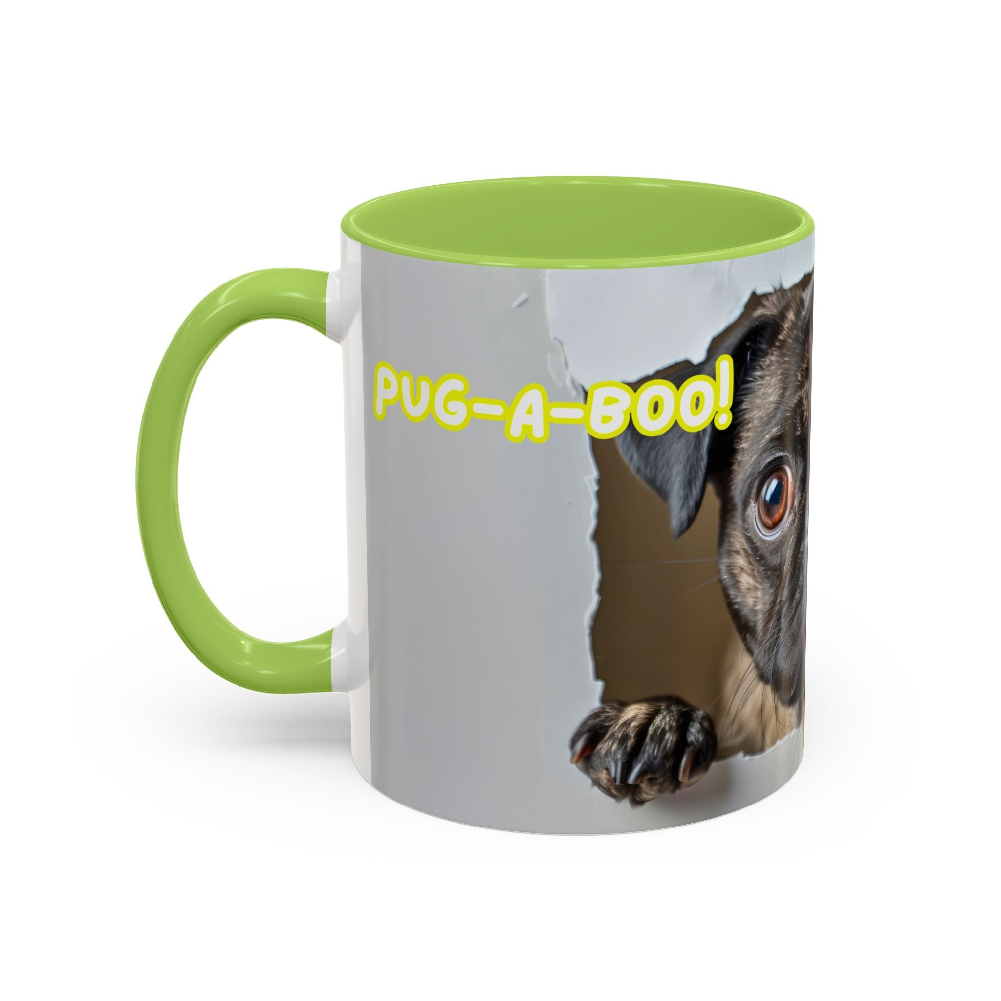 Pug “I See You!” Accent Coffee Mug — Cute Dog Lover Gift (11/15 oz)