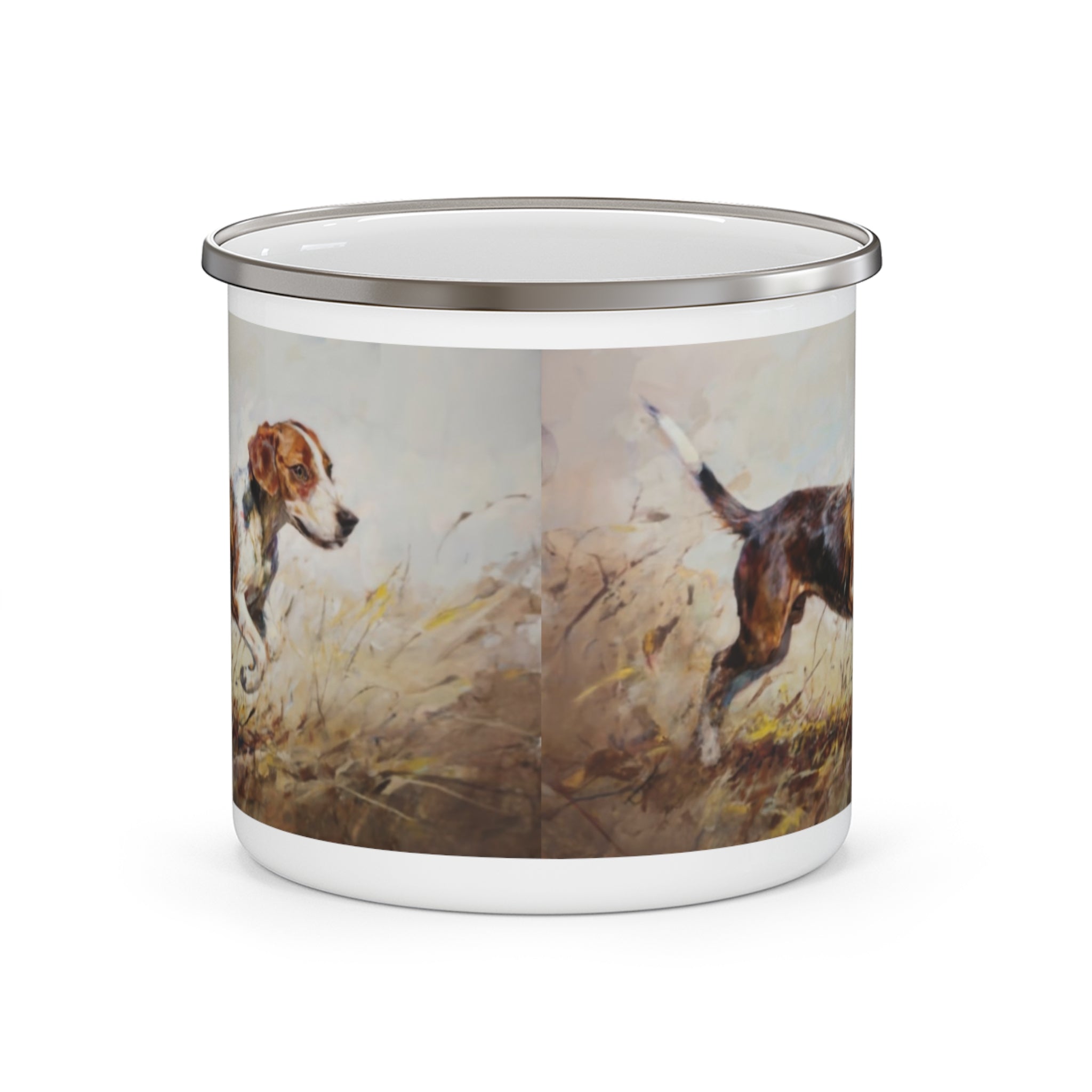 Enamel Mug — Vintage Hunting Dog Camp Coffee Cup