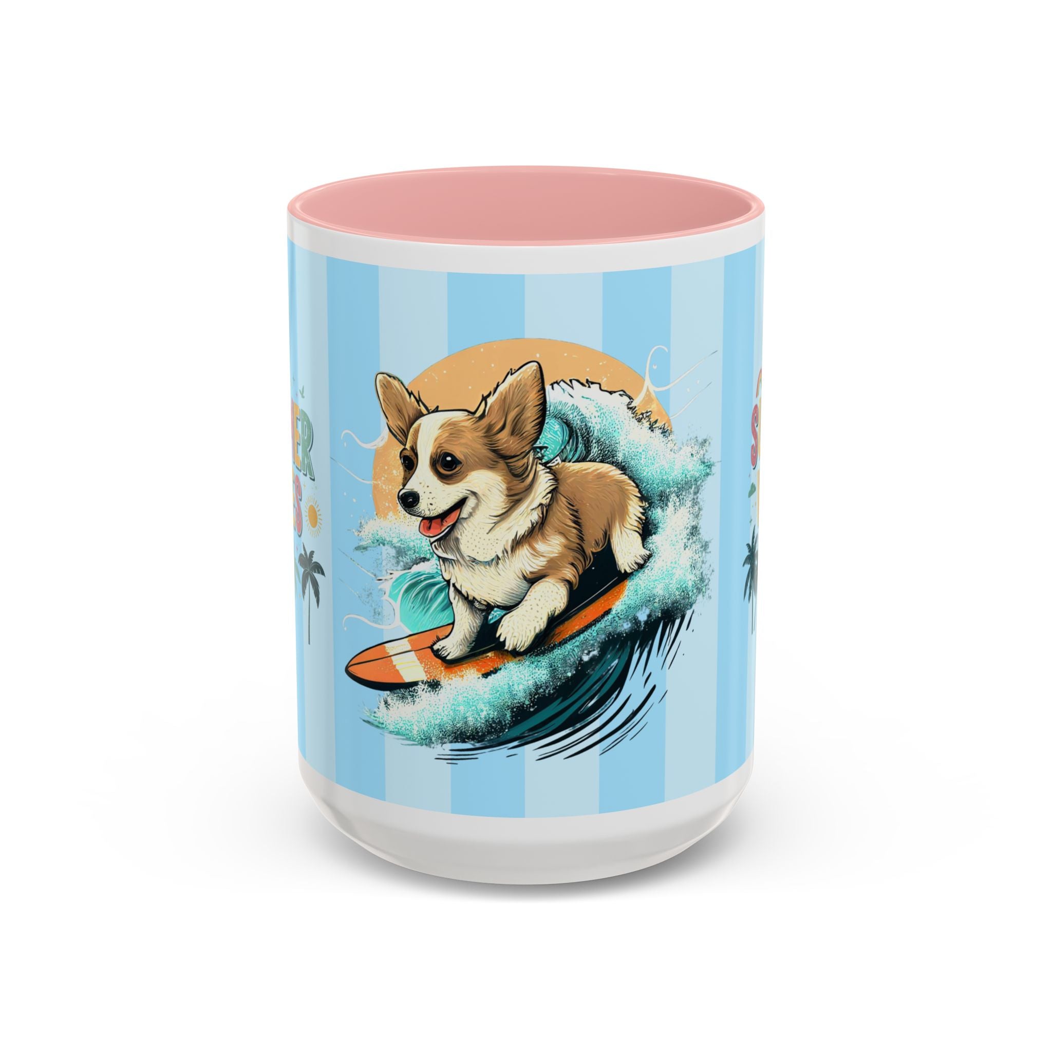Summer Vibes Corgi Surf Coffee Mug — Cute Dog Lover Gift (11/15 oz)