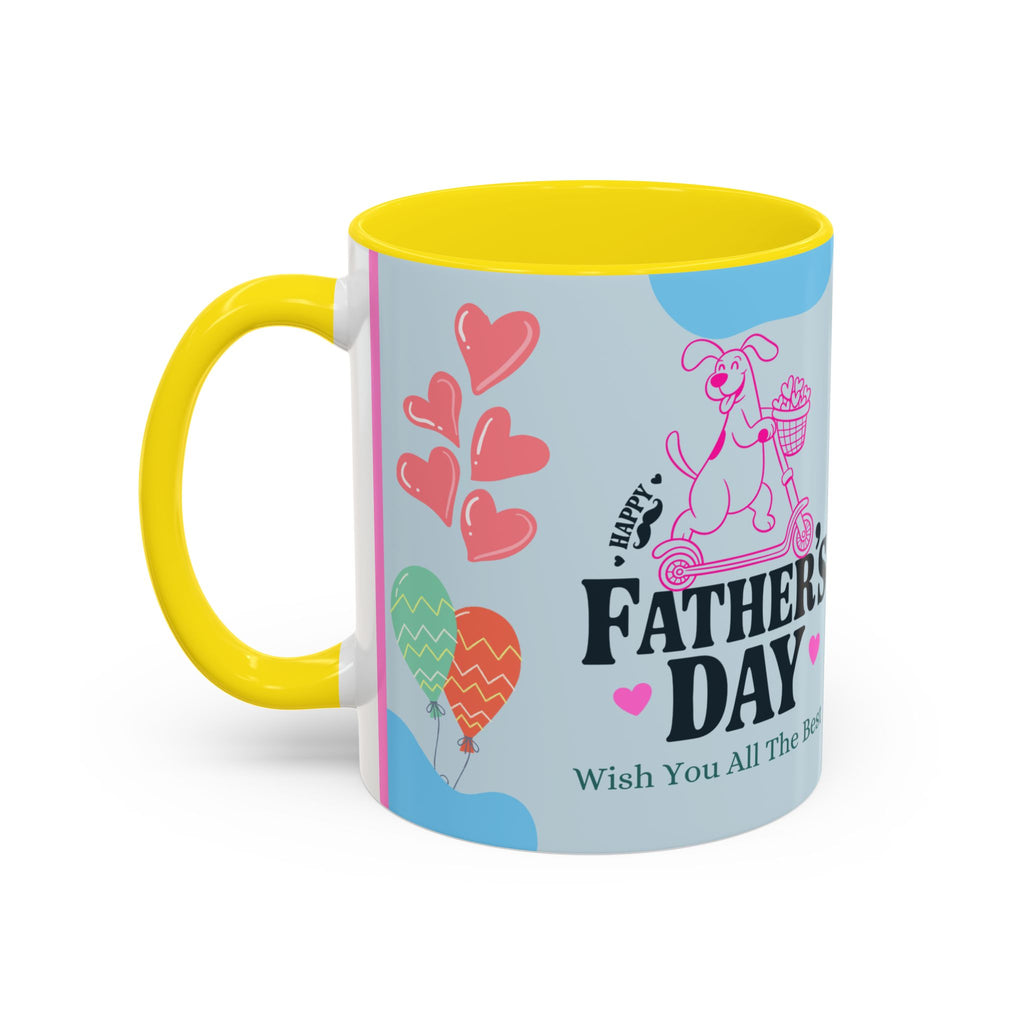 Father's Day Coffee Mug – Cute Dog on Scooter Design (11/15oz)