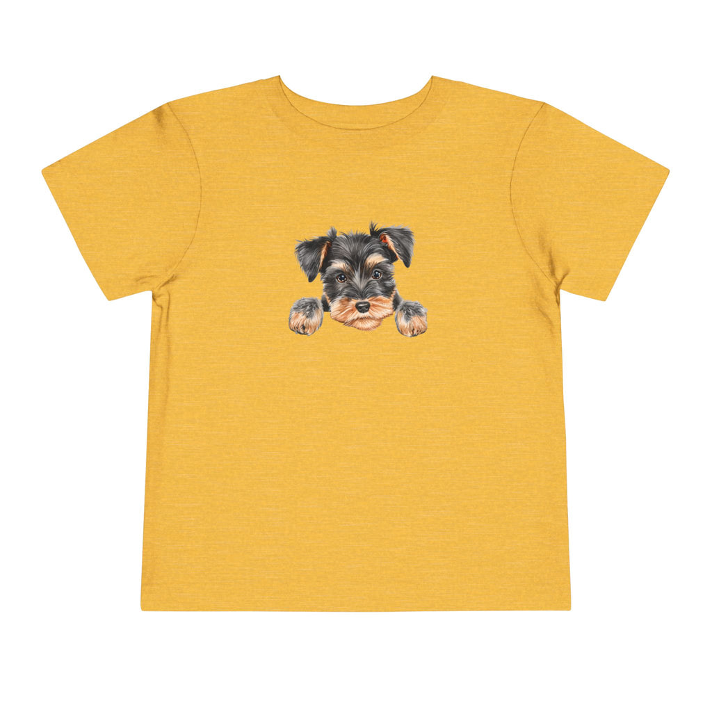 Toddler Tee — Cute Yorkie Puppy Peeking Graphic