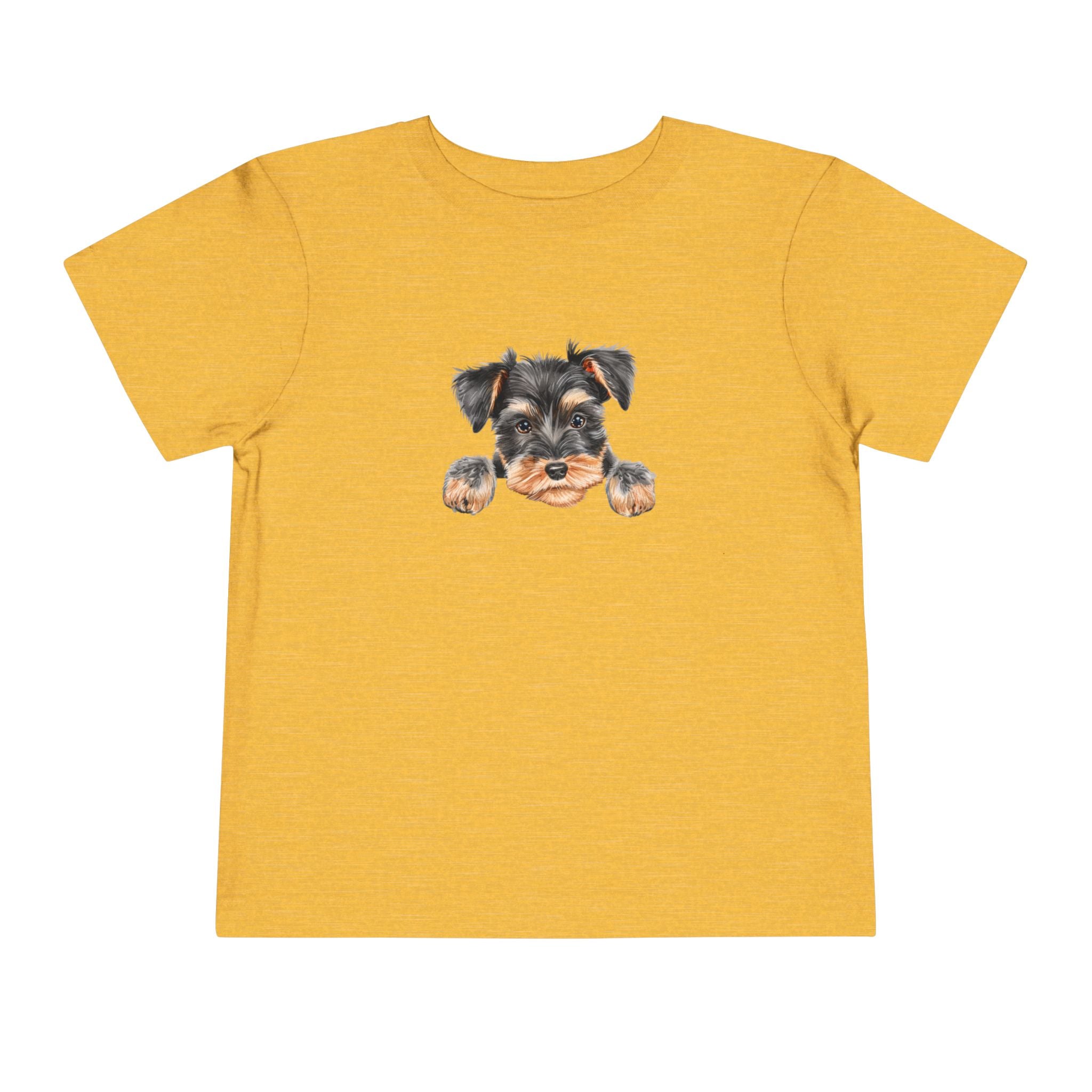 Toddler Tee — Cute Yorkie Puppy Peeking Graphic