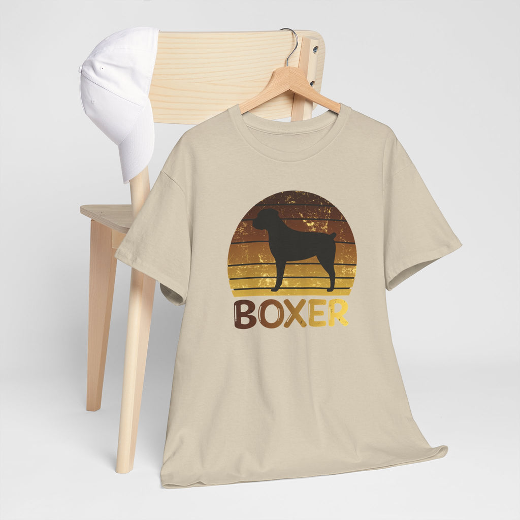 Boxer Dog Retro Sunset T-Shirt – Unisex Dog Lover Graphic Tee