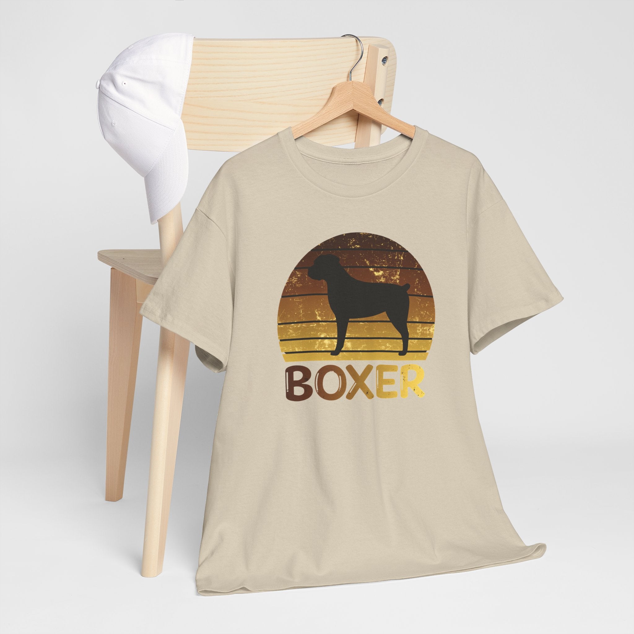 Boxer Dog Retro Sunset T-Shirt – Unisex Dog Lover Graphic Tee