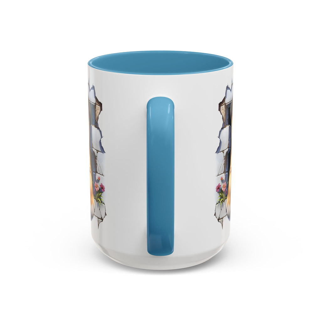 Bulldog Peek-A-Boo Accent Coffee Mug — Cute English Bulldog Coffee Cup (11/15 oz)