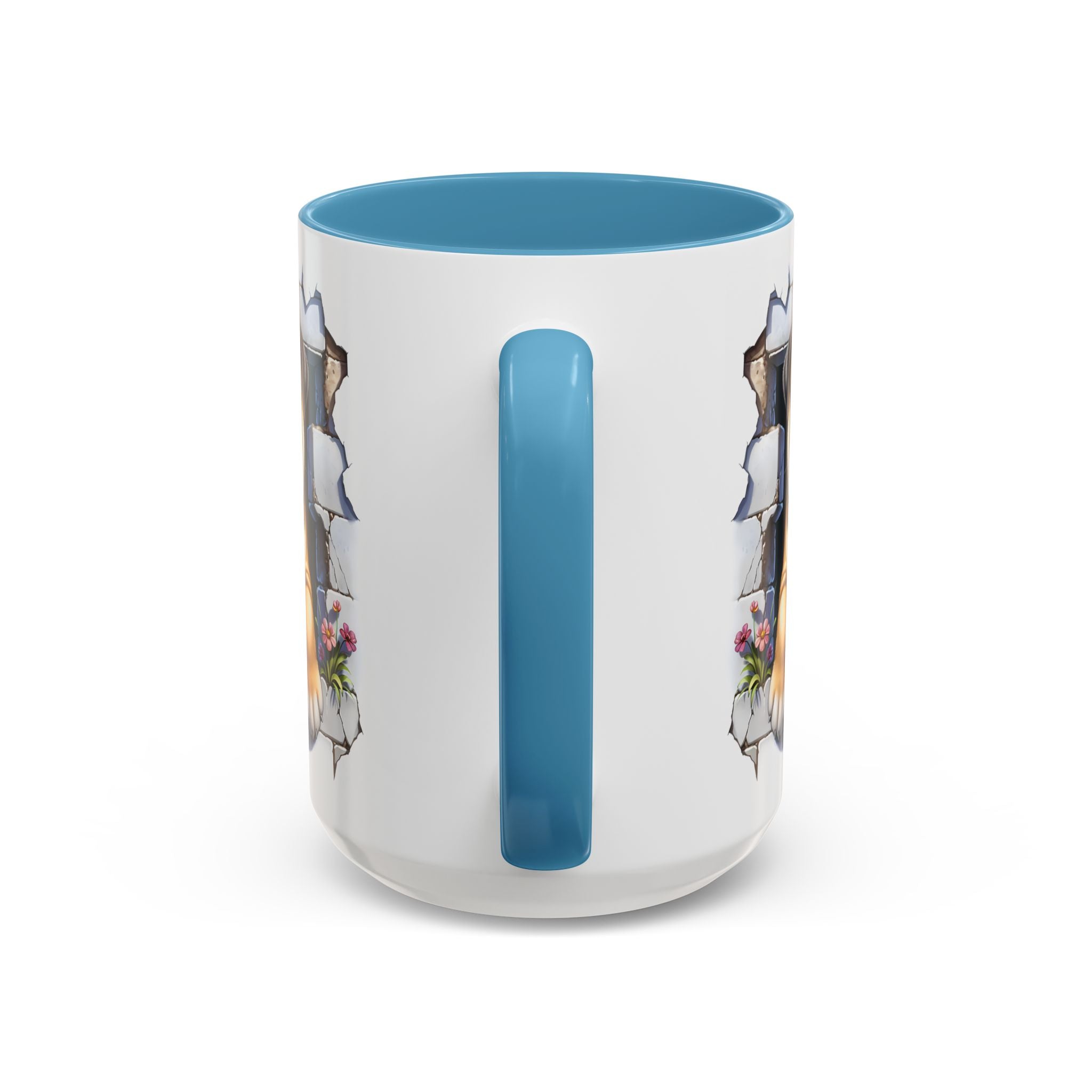 Bulldog Peek-A-Boo Accent Coffee Mug — Cute English Bulldog Coffee Cup (11/15 oz)