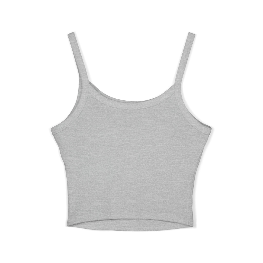 Frenchie Dog Crop Tank — "My Frenchie Judges Silently" Women's Spaghetti Strap Tank