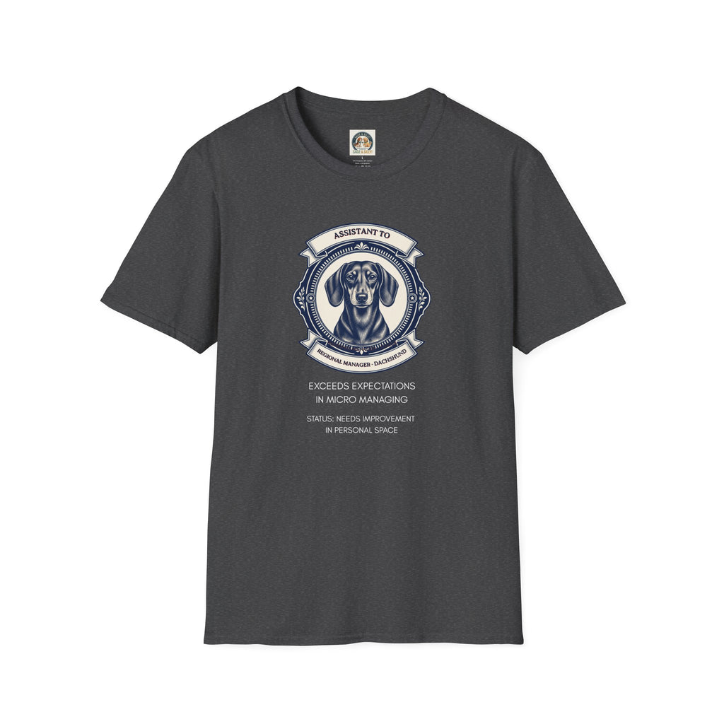 Dachshund Assistant T-Shirt — "Assistant to the Regional Manager" Funny Dog Tee