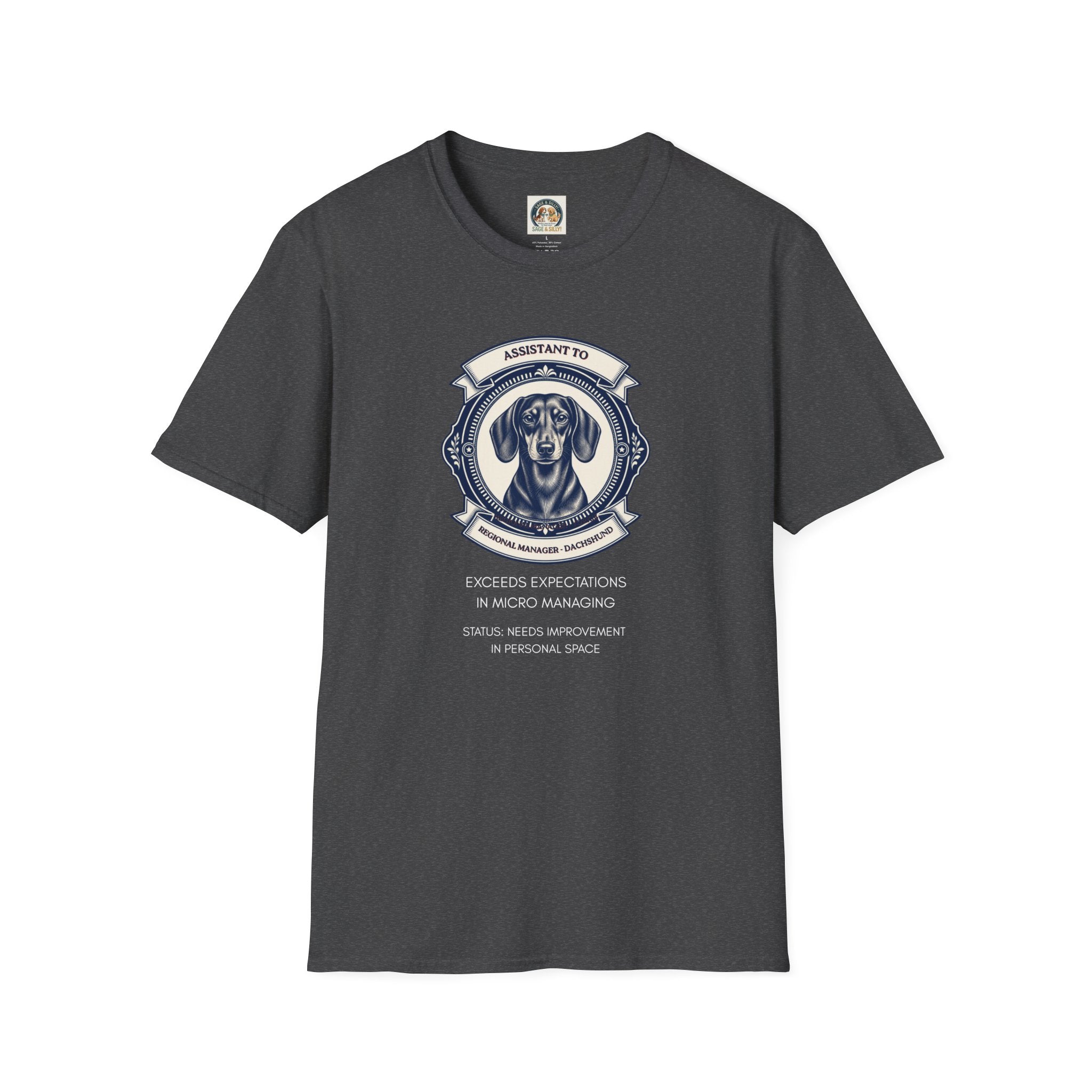Dachshund Assistant T-Shirt — "Assistant to the Regional Manager" Funny Dog Tee
