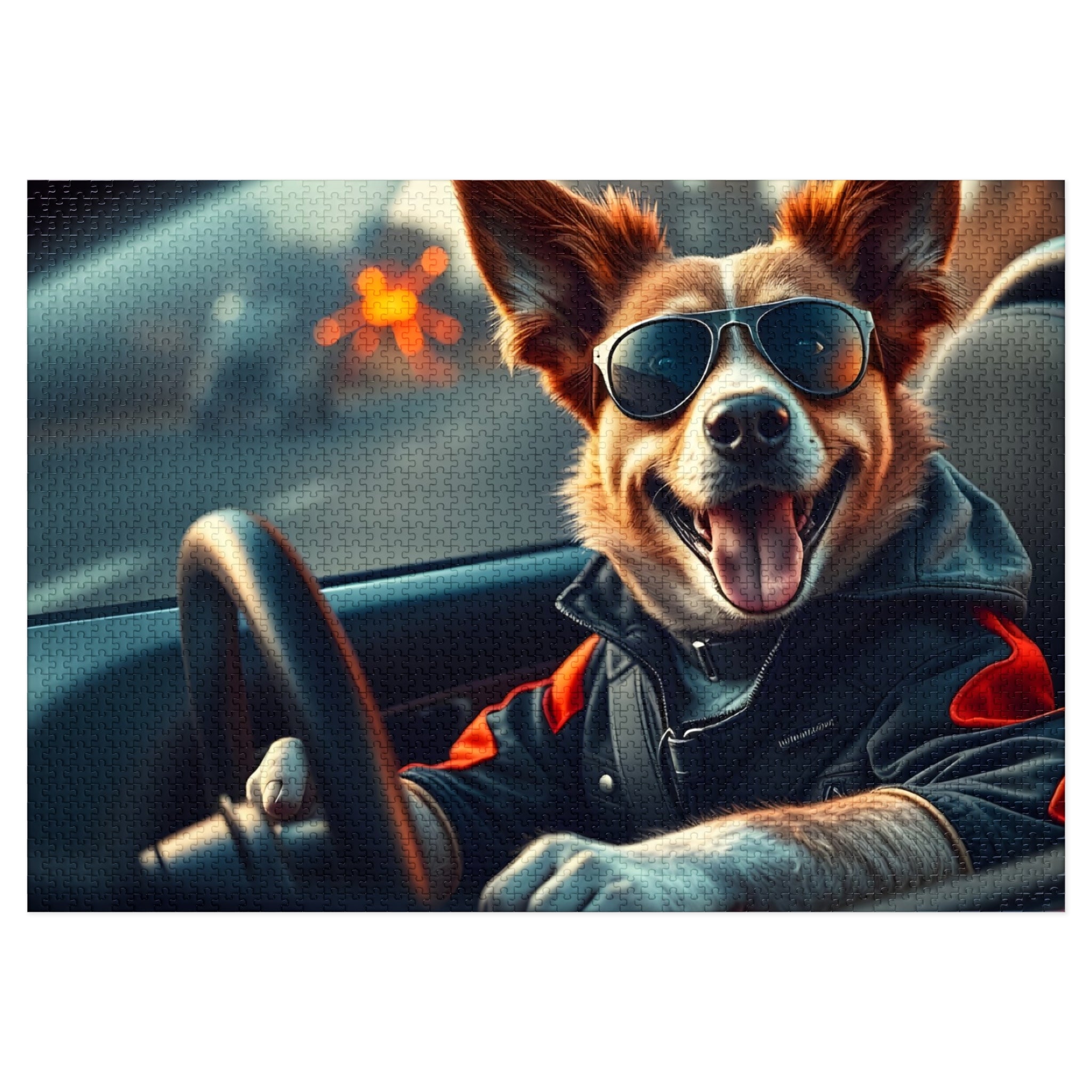 Corgi Driving Jigsaw Puzzle with Tin — Funny Dog Behind the Wheel | Dog Lover Gift