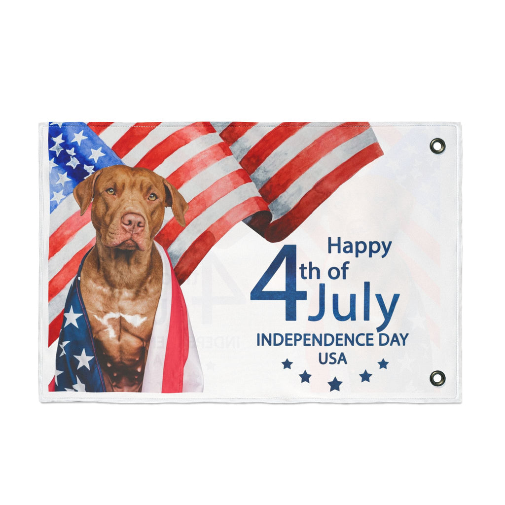4th of July Dog Flag — Double-Sided American Independence Day Garden Banner