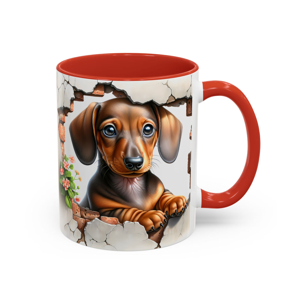 Dachshund Peek-A-Boo Coffee Mug — Cute Puppy Dog Gift