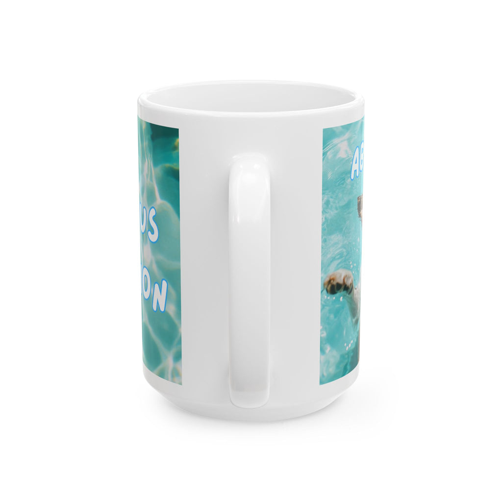 Corgi Relaxing Pool Ceramic Mug — "Cor-Geous Relaxation" Cute Dog Coffee Cup (11oz/15oz)