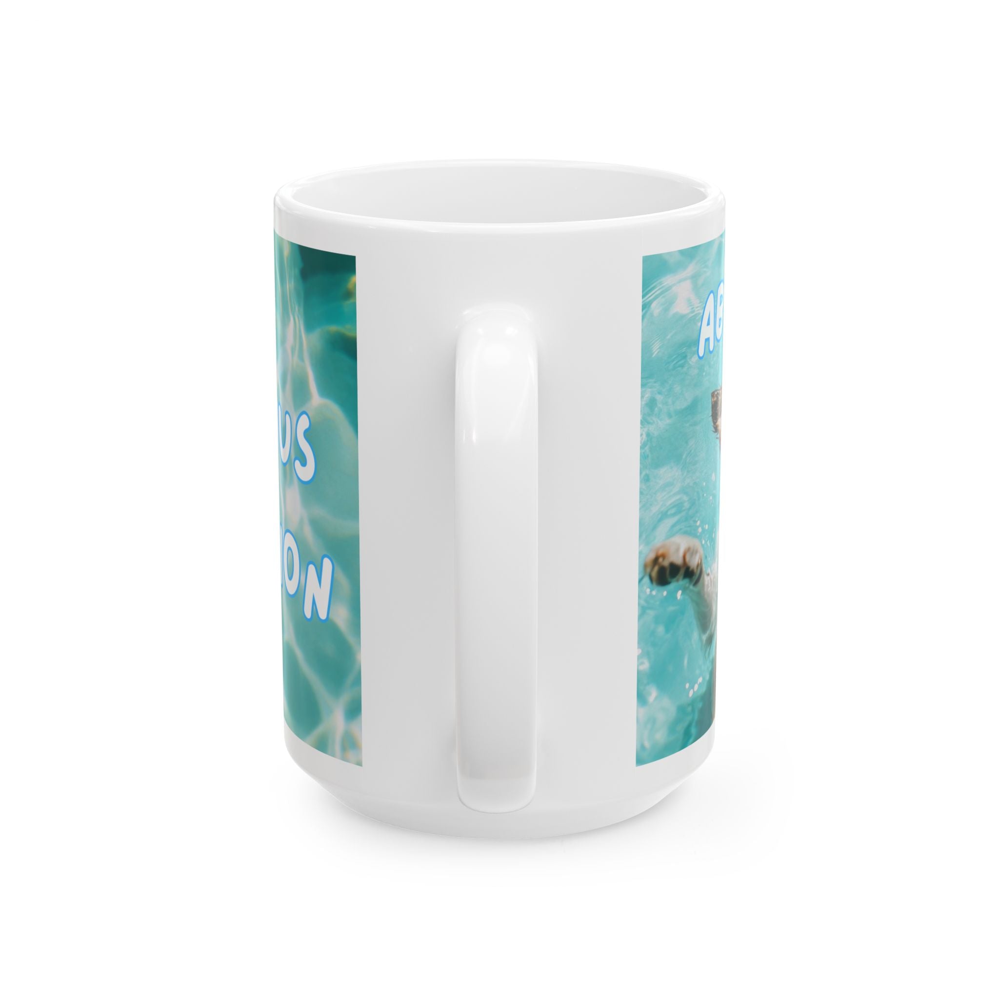 Corgi Relaxing Pool Ceramic Mug — "Cor-Geous Relaxation" Cute Dog Coffee Cup (11oz/15oz)