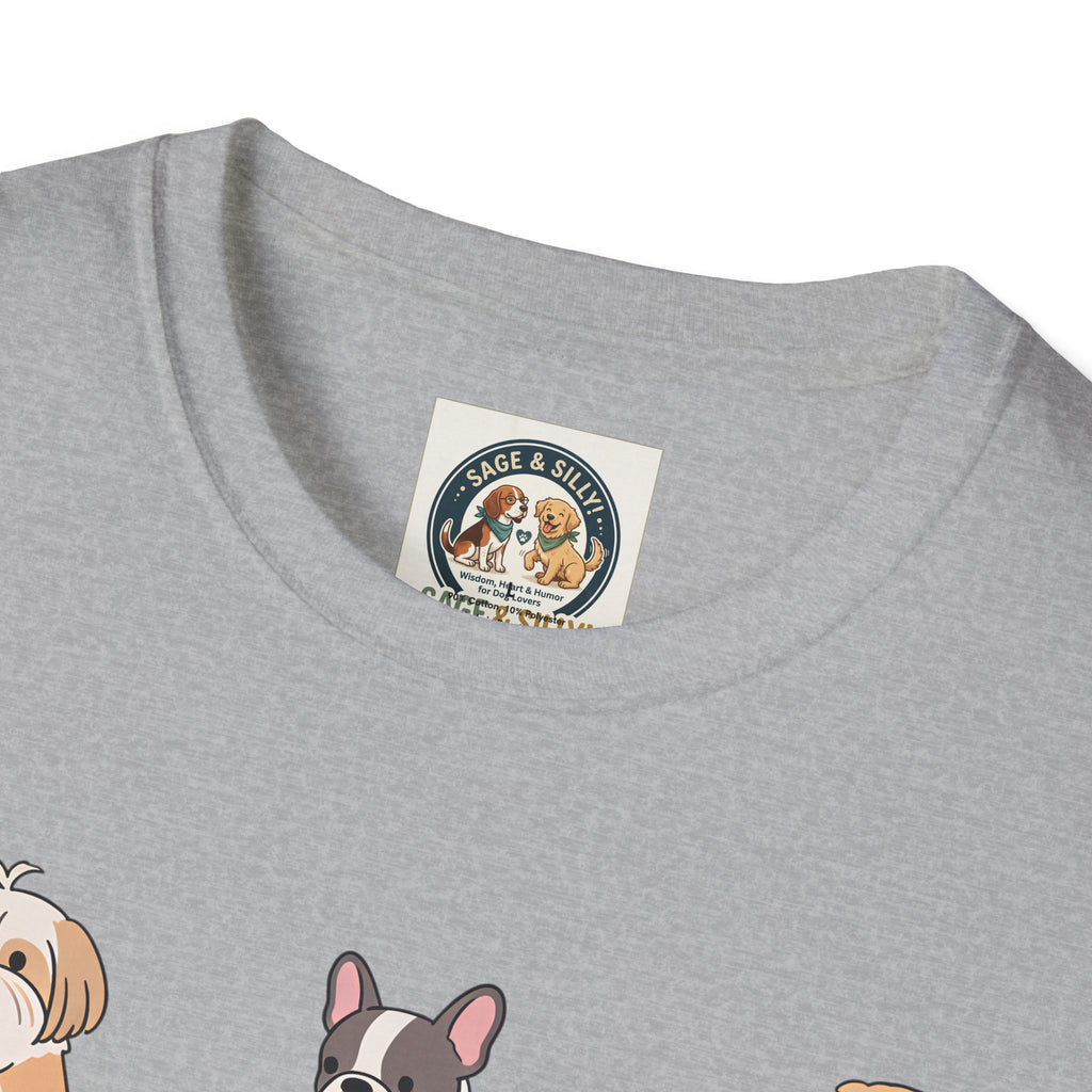 Reading Dogs T-Shirt — Cute Cartoon Dogs with Books Graphic Tee