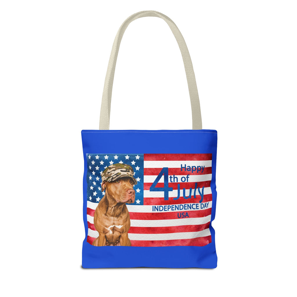 Independence Day Dog Tote Bag — Happy 4th of July USA Flag Tote