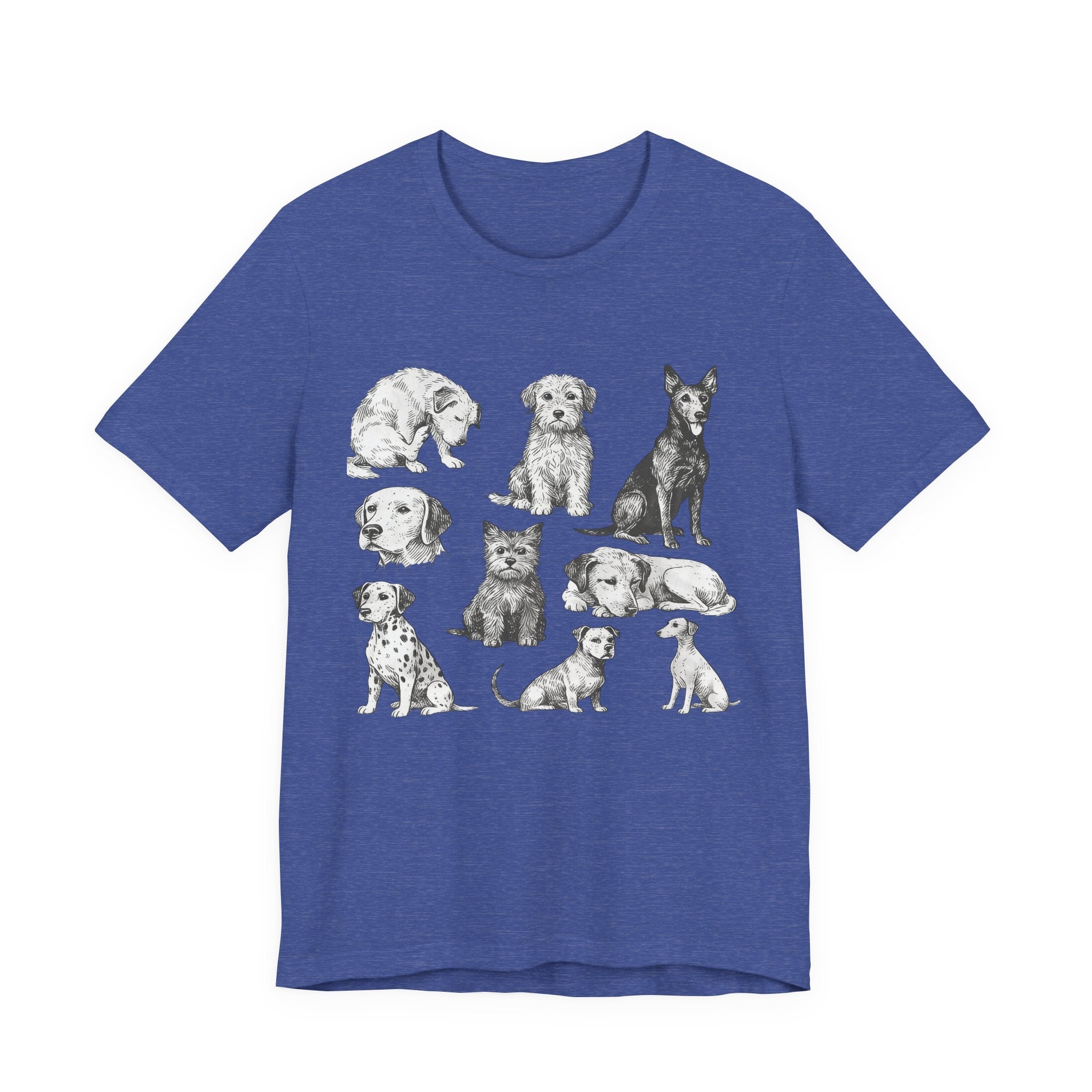 Dog Breed Sketches T-Shirt — Hand-Drawn Puppy Portraits Tee