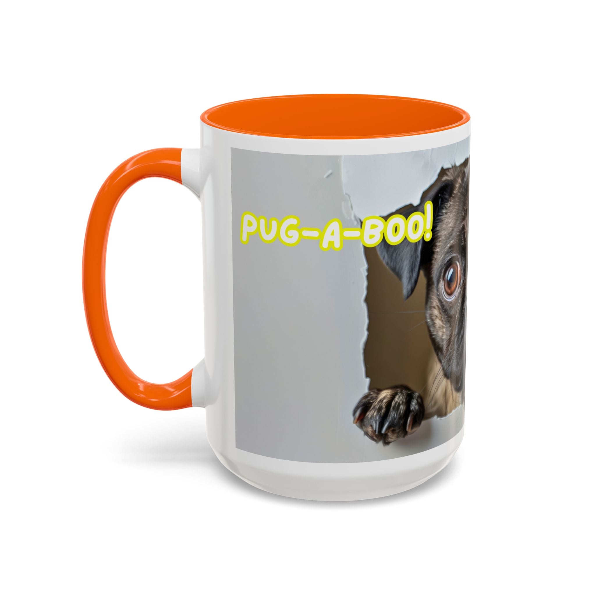 Pug “I See You!” Accent Coffee Mug — Cute Dog Lover Gift (11/15 oz)