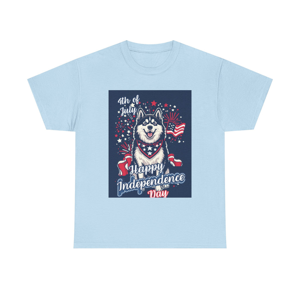 4th of July Husky T-Shirt – Happy Independence Day Patriotic Dog Tee