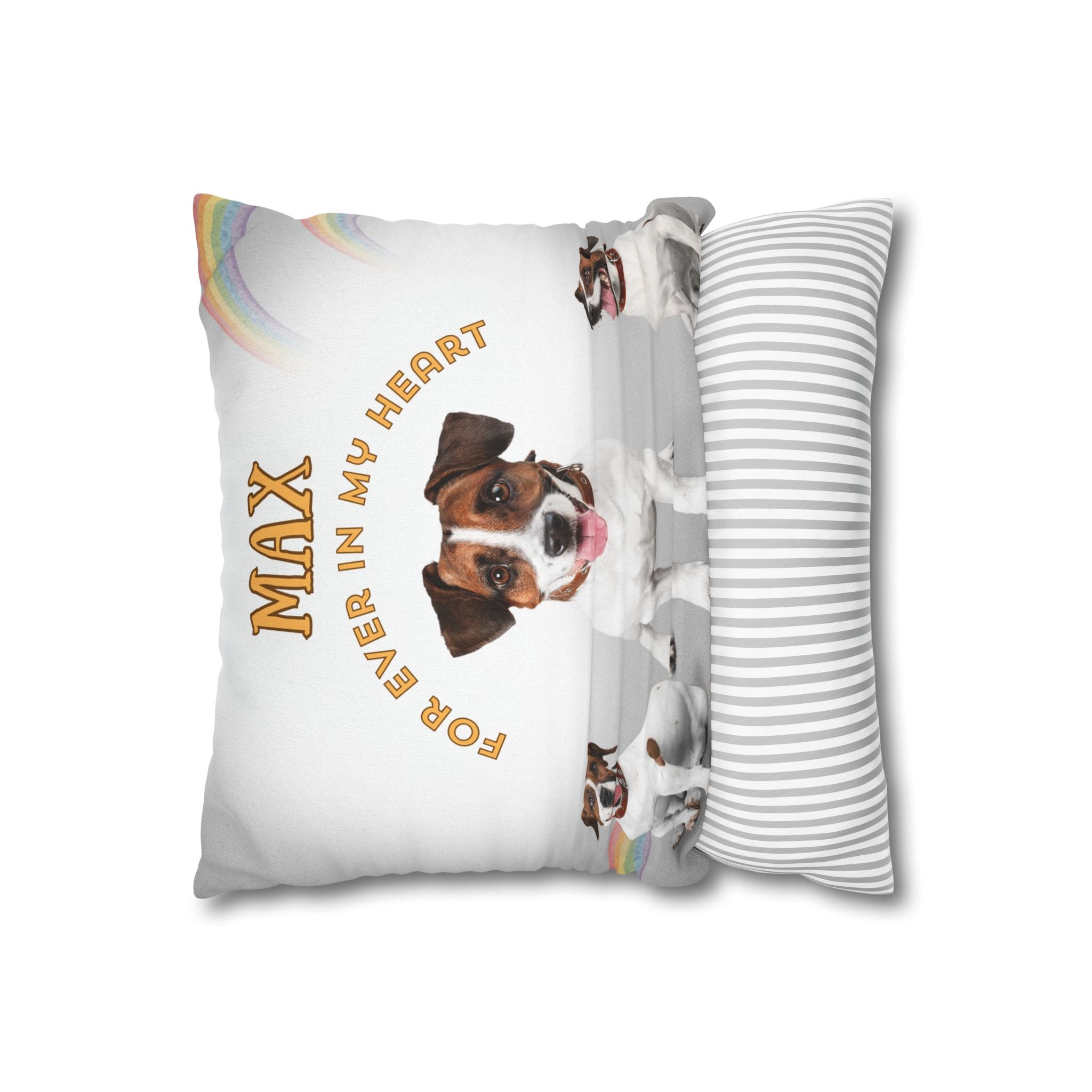 Personalized Dog Pillowcase — "Max, For Ever In My Heart" Memorial Pet Cushion