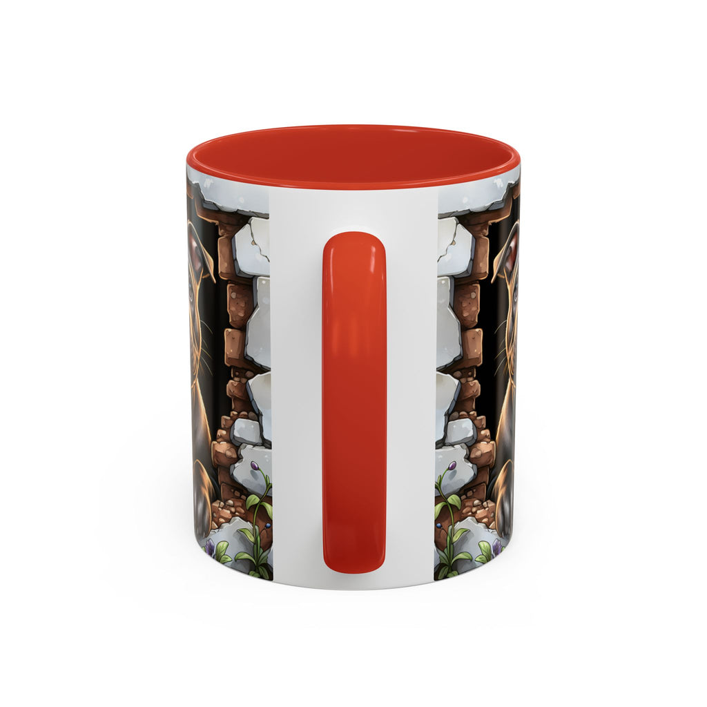 Pit Bull Puppy Peek Accent Coffee Mug – Cute Dog Lover Gift (11/15oz)