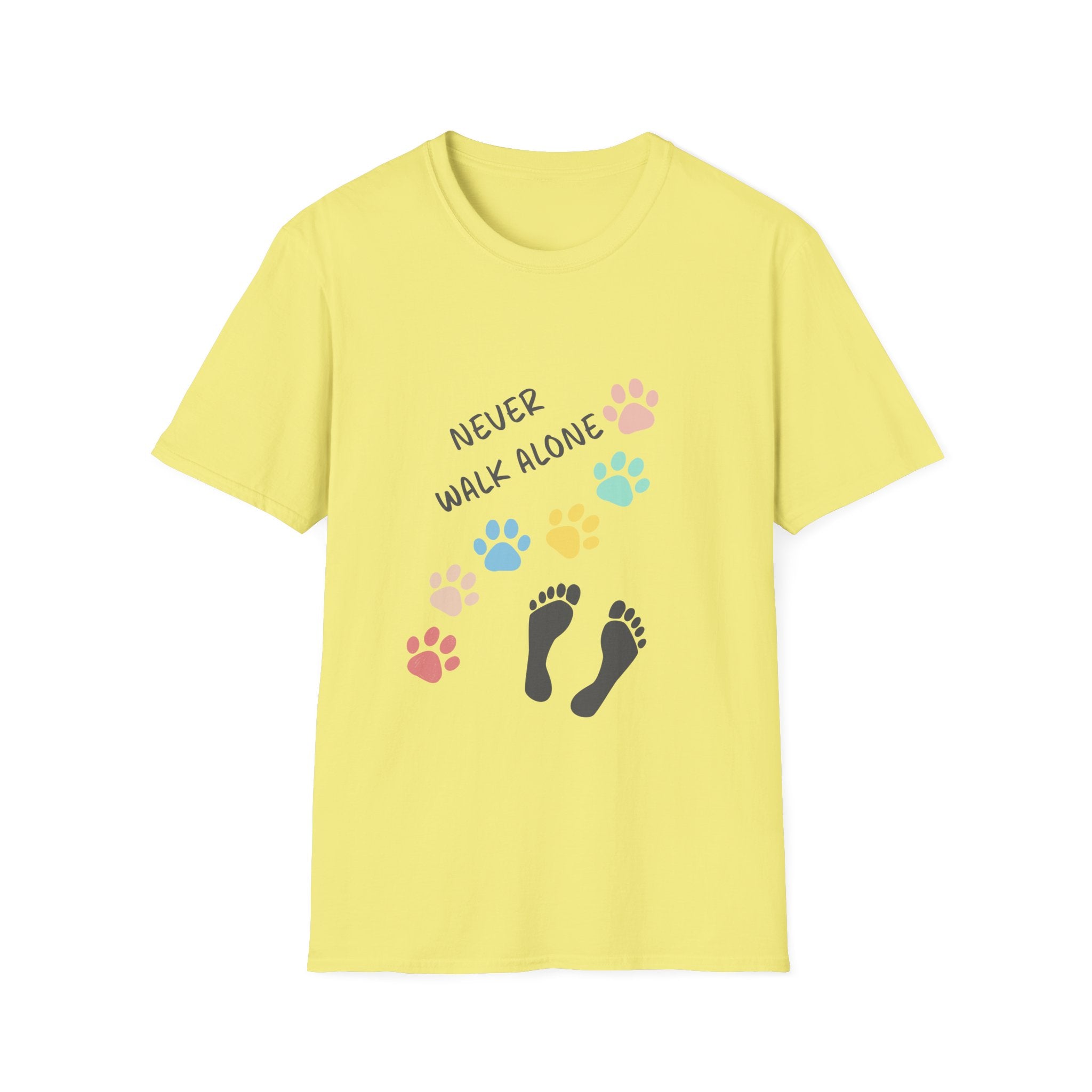 Never Walk Alone Paw & Footprint T-Shirt