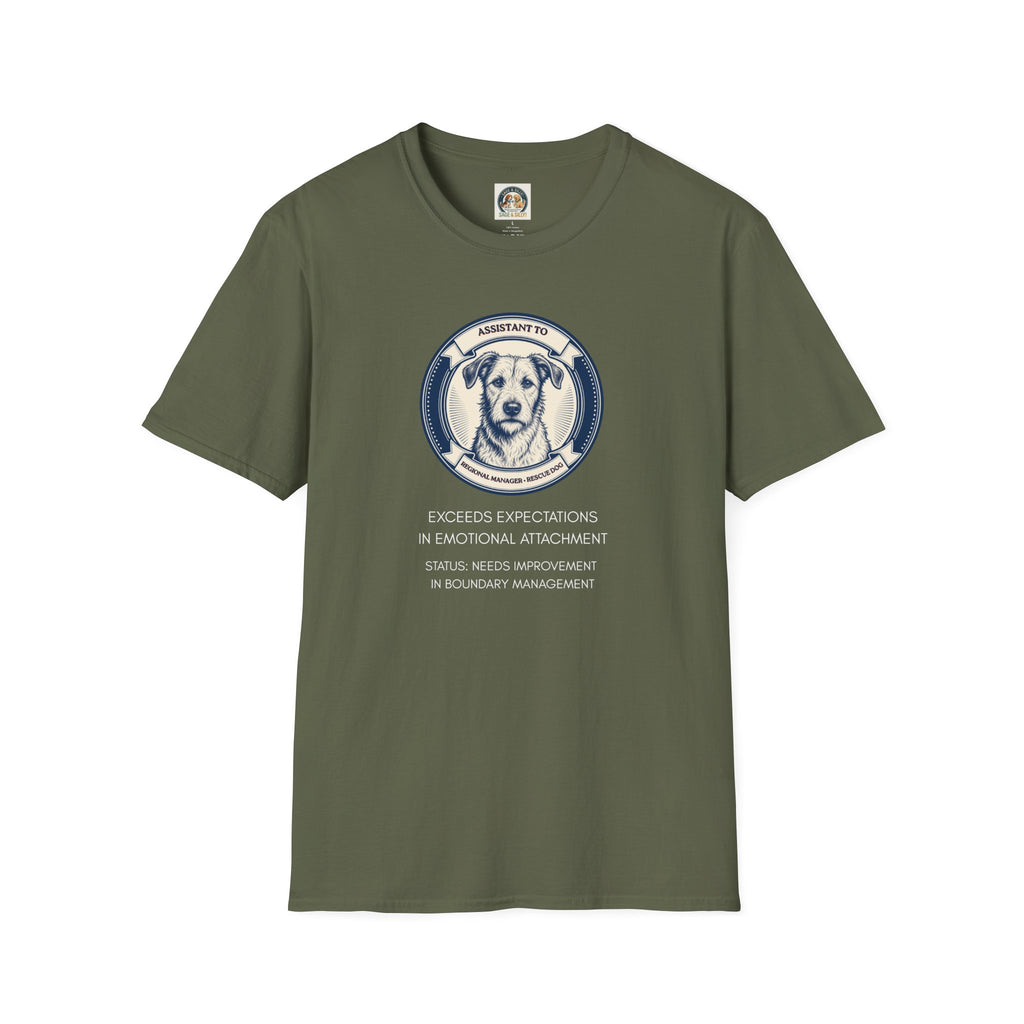 Rescue Dog T-Shirt — "Assistant to the Regional Manager" Funny Adopted Dog Tee