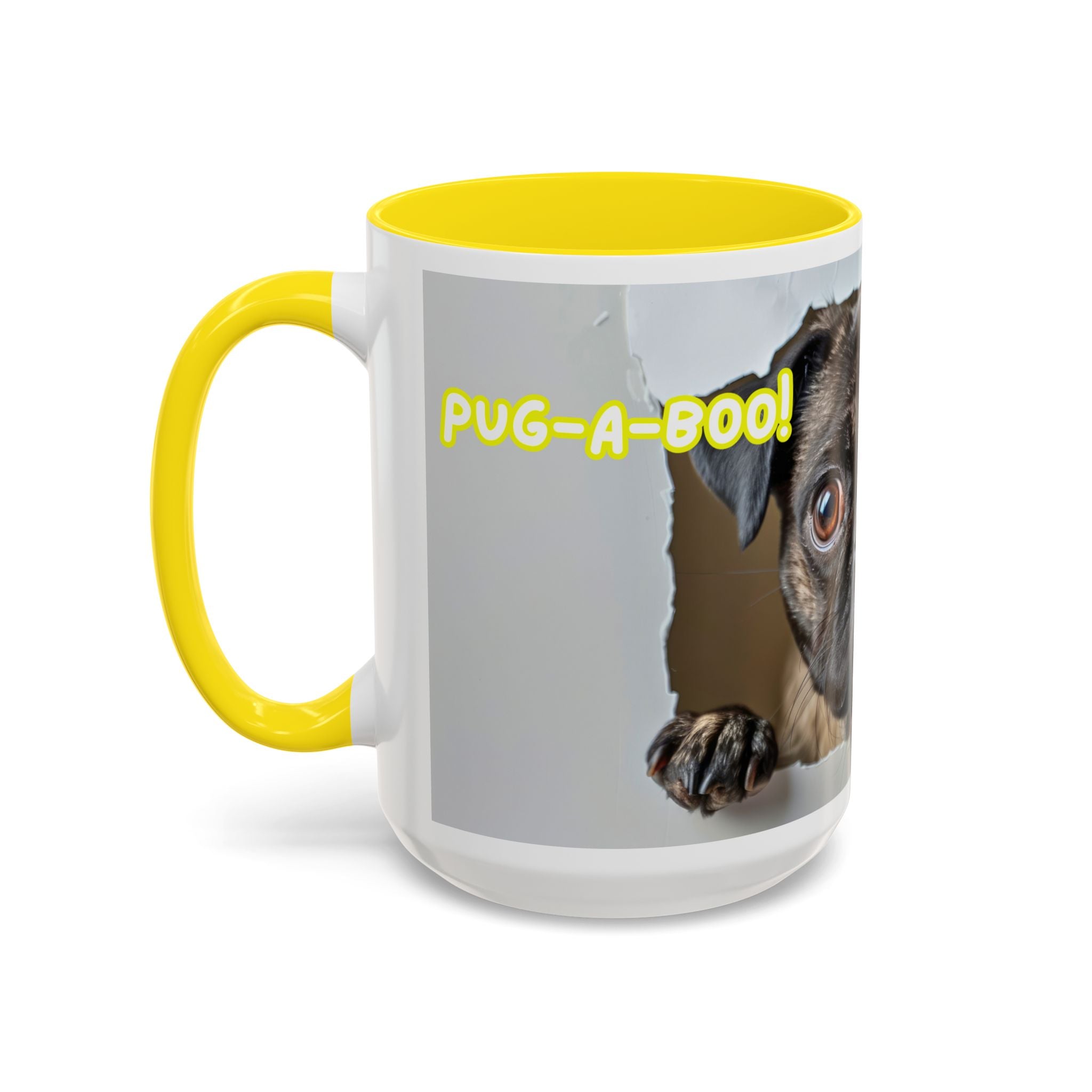 Pug “I See You!” Accent Coffee Mug — Cute Dog Lover Gift (11/15 oz)
