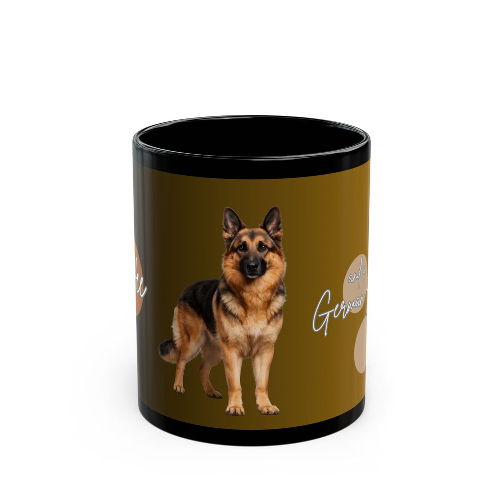 German Shepherd Coffee Mug — Pet Lover Black Ceramic Mug (11oz/15oz)