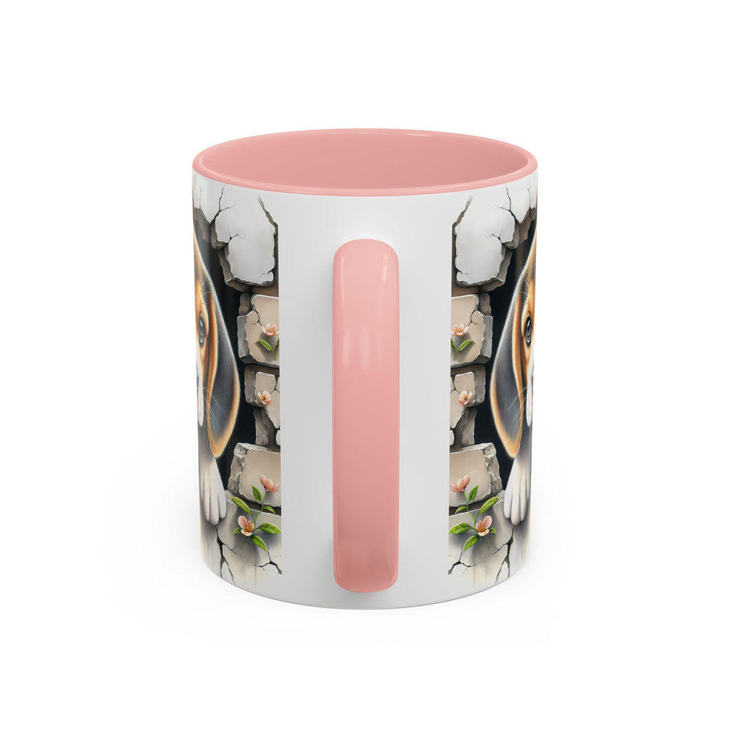 Beagle Puppy Peek Accent Coffee Mug – Cute Dog Gift (11/15 oz)