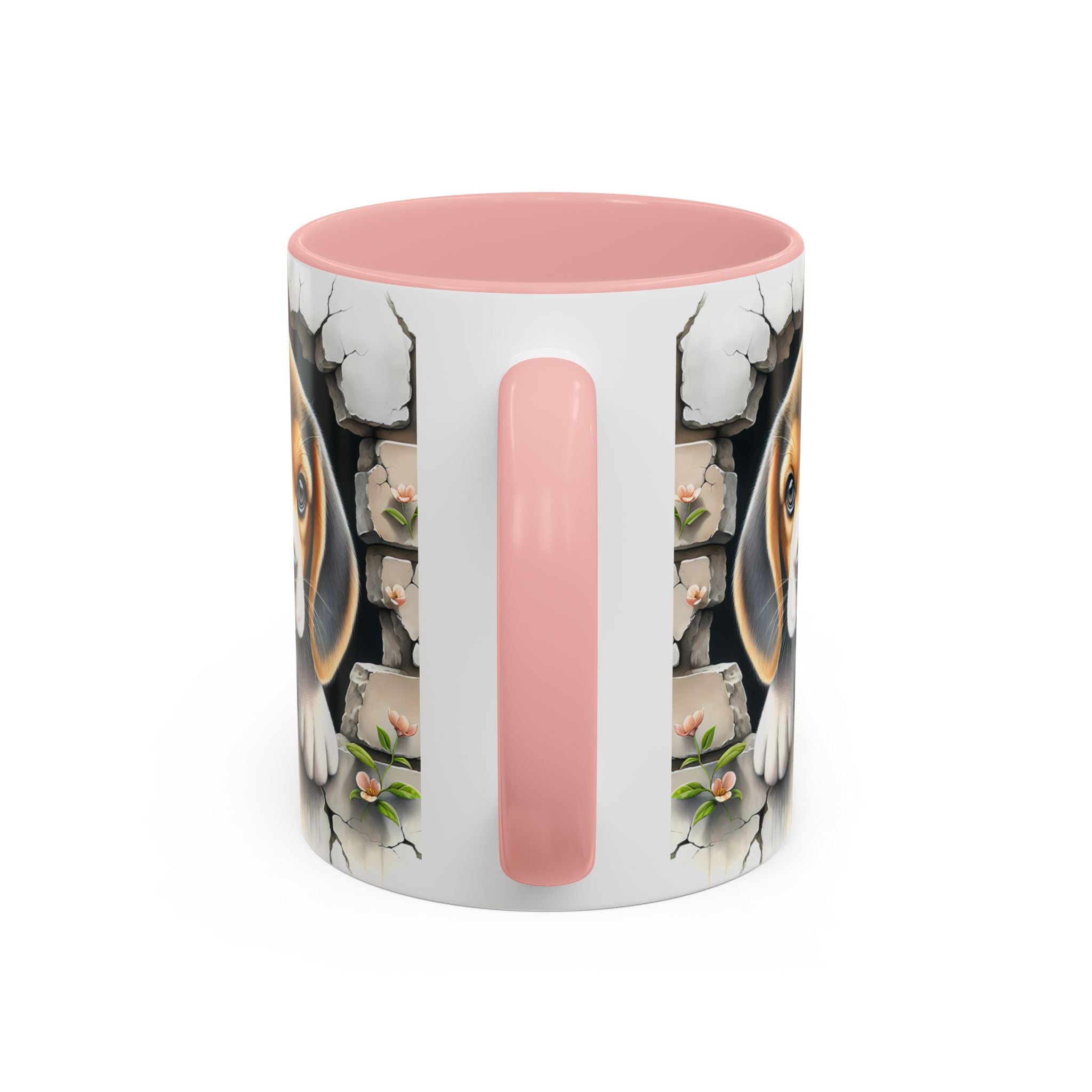 Beagle Puppy Peek Accent Coffee Mug – Cute Dog Gift (11/15 oz)