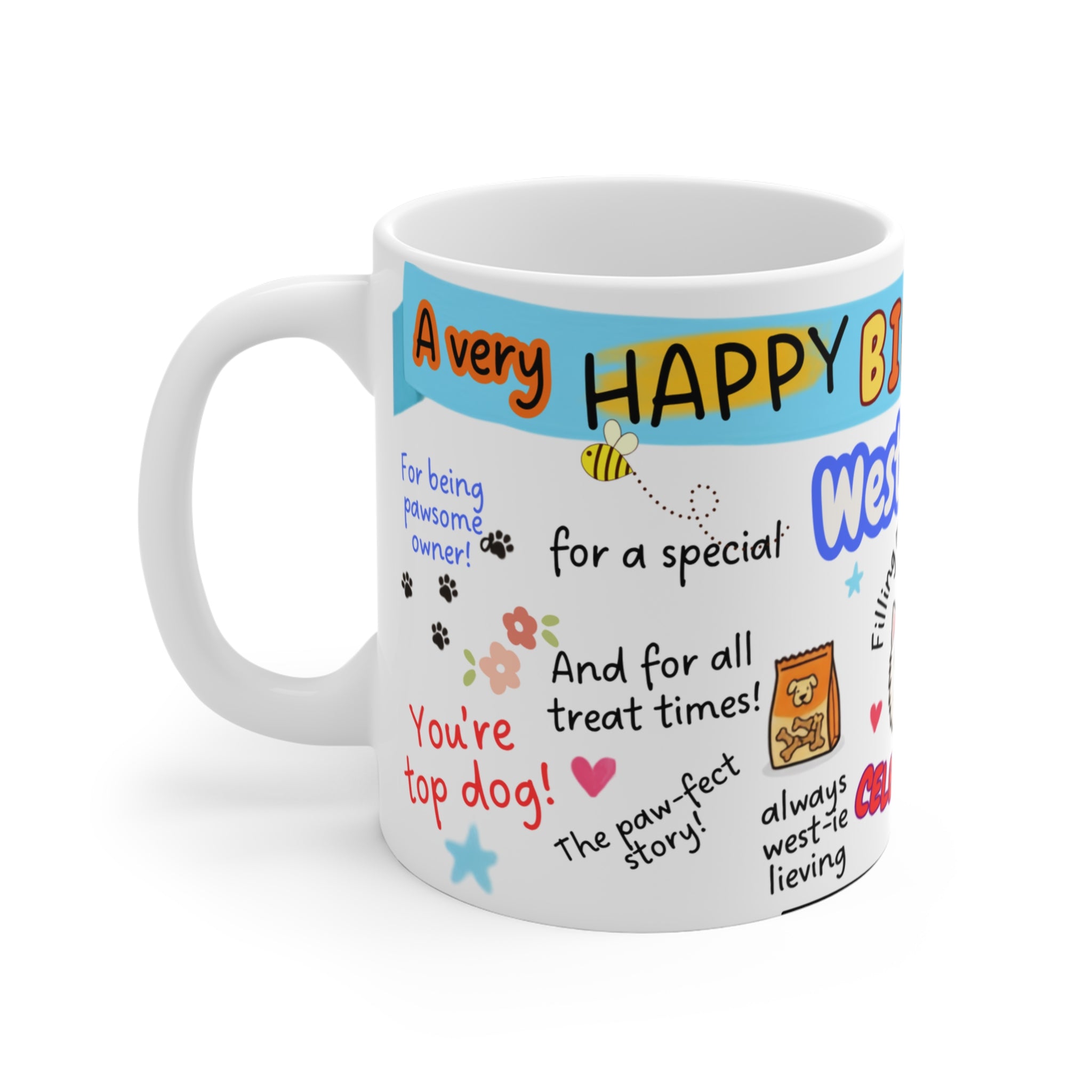 Happy Birthday Westie Dad Mug — Cute West Highland Terrier Gift for Dog Lovers