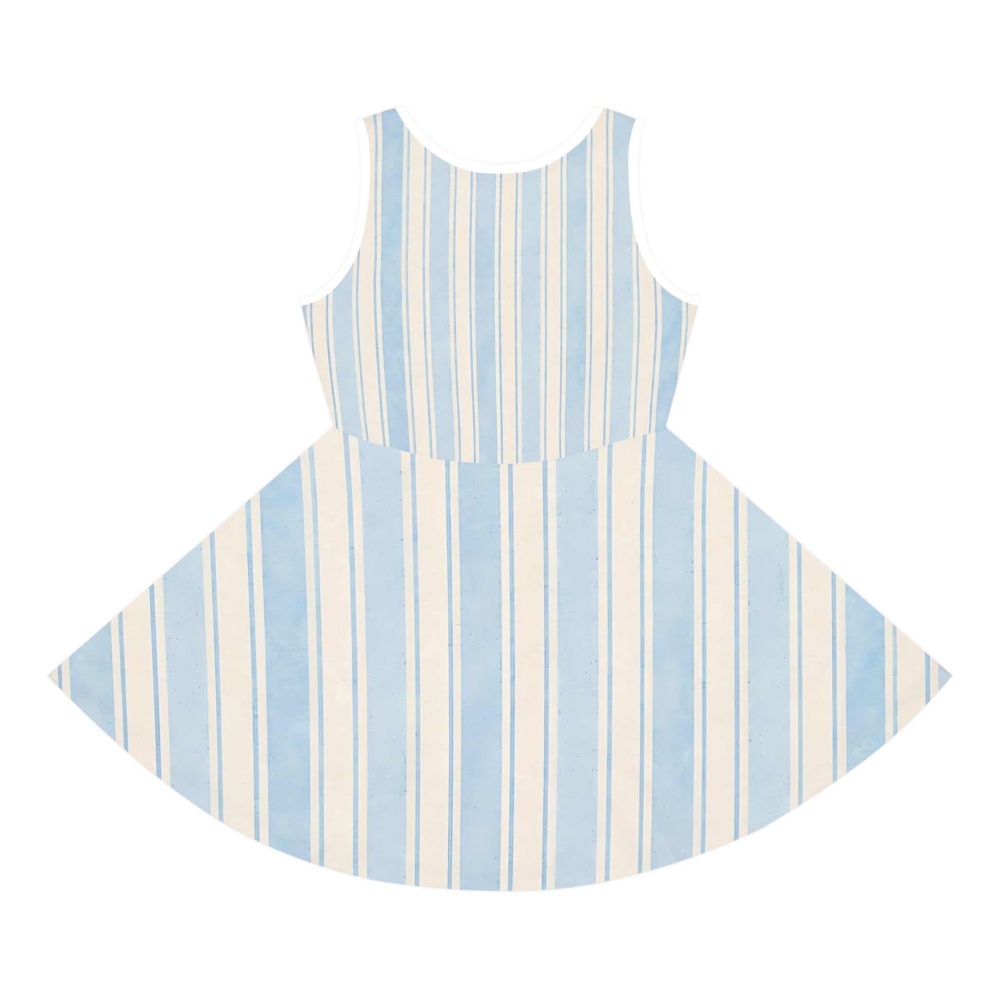 Girls' Striped Sundress — Cute Puppy in Top Hat AOP