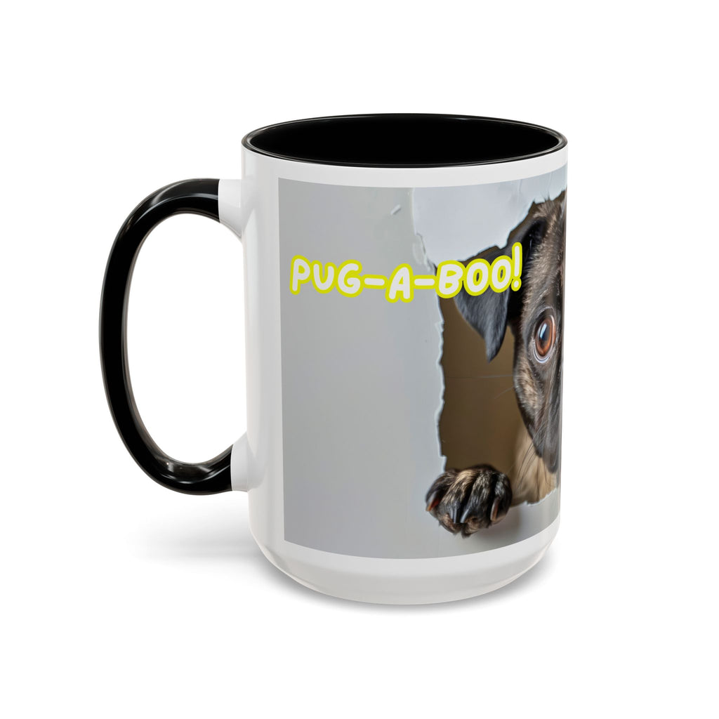 Pug “I See You!” Accent Coffee Mug — Cute Dog Lover Gift (11/15 oz)