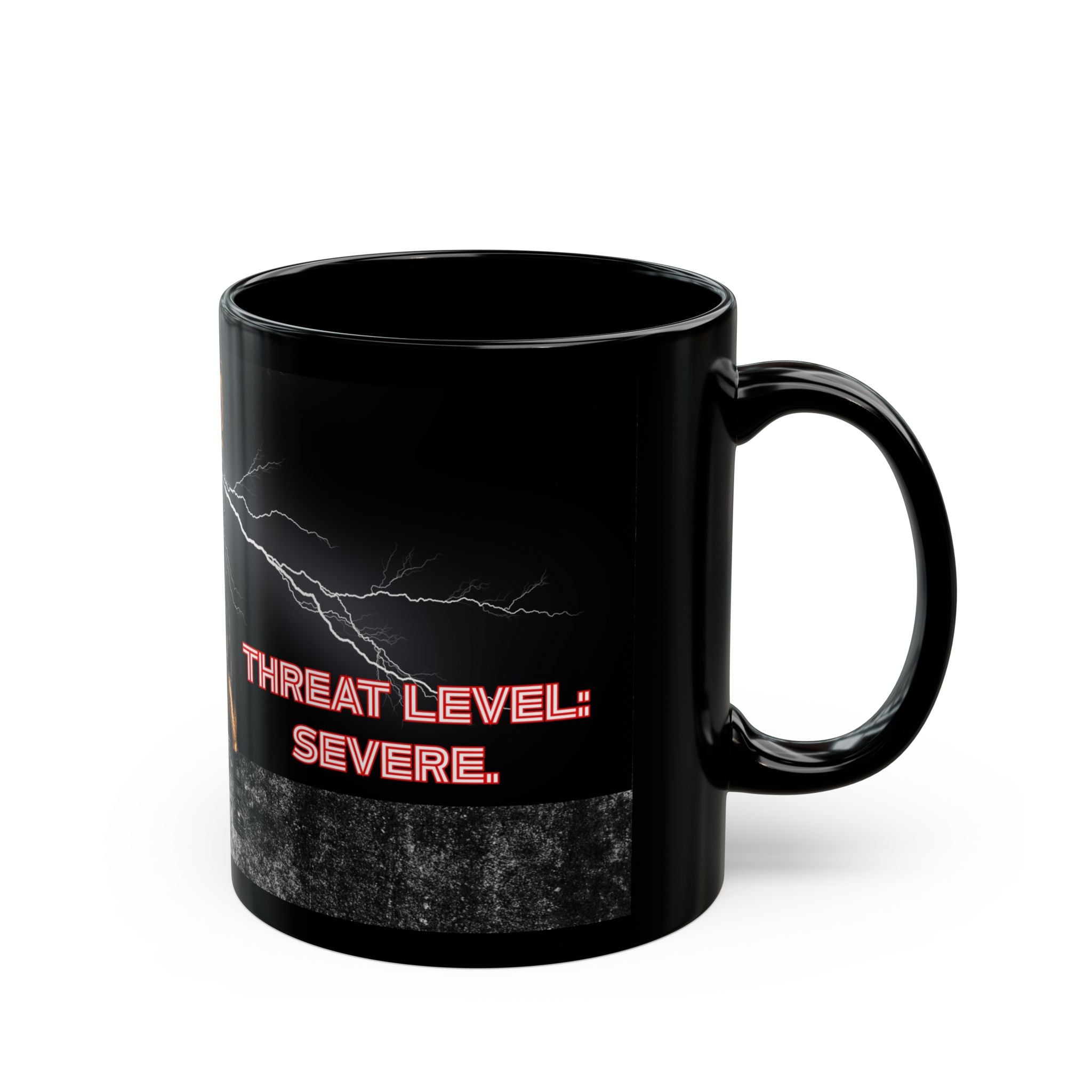 Size: Small — Threat Level: Severe — Security Chihuahua Mug | Funny Guard Dog Coffee Cup