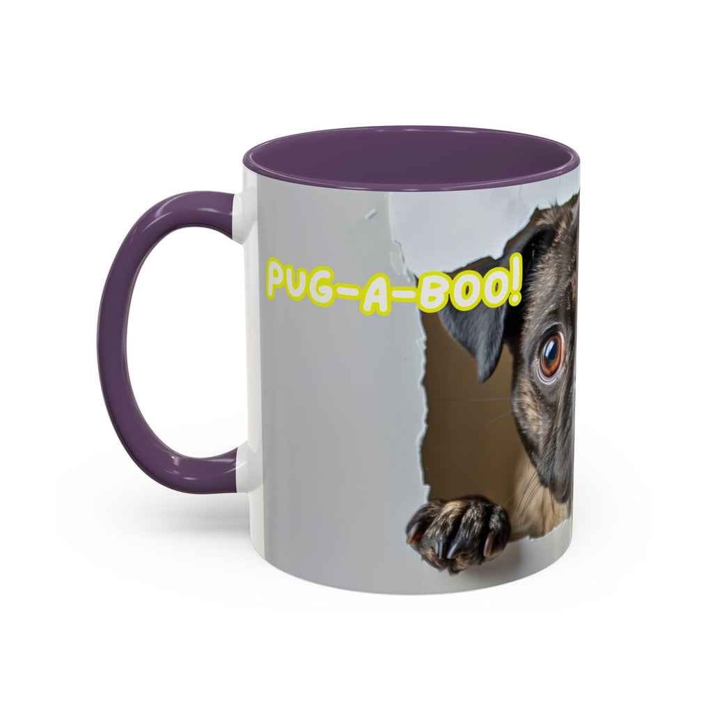 Pug “I See You!” Accent Coffee Mug — Cute Dog Lover Gift (11/15 oz)