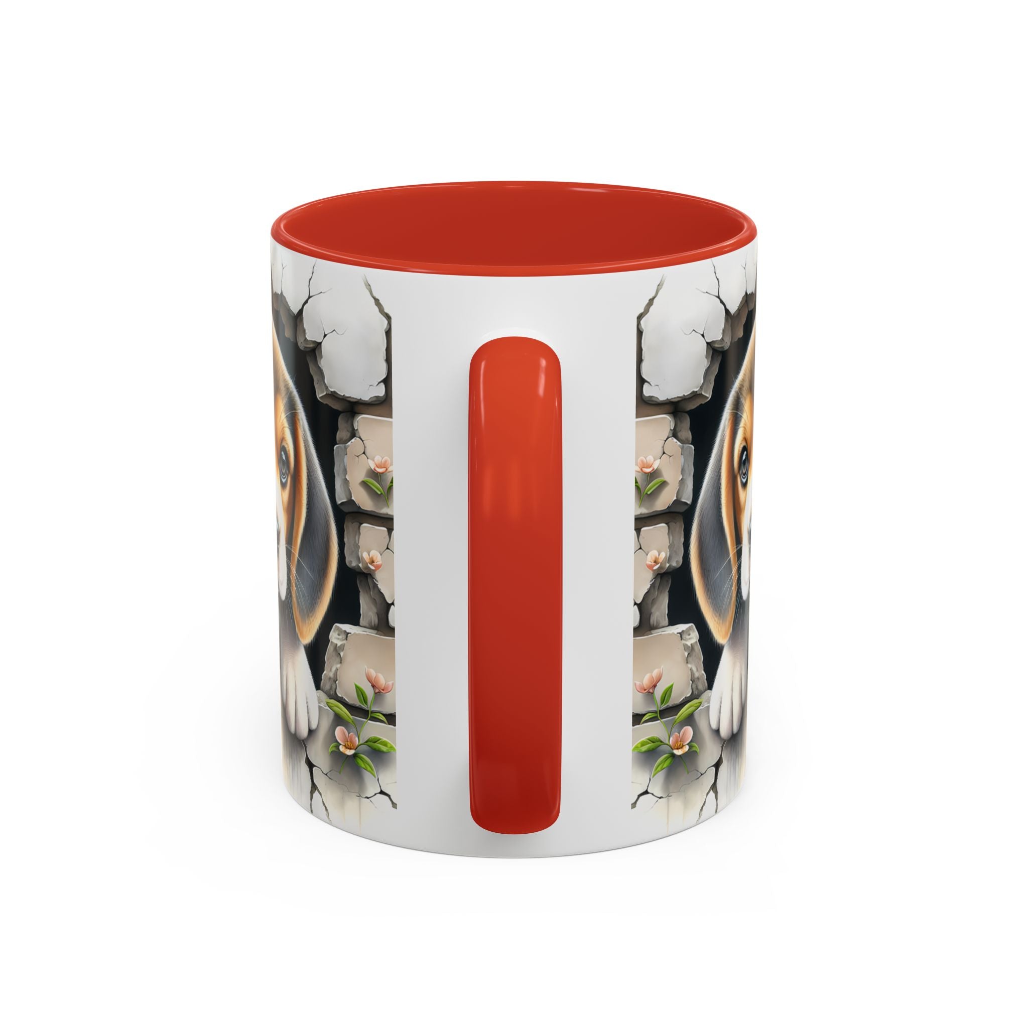 Beagle Puppy Peek Accent Coffee Mug – Cute Dog Gift (11/15 oz)