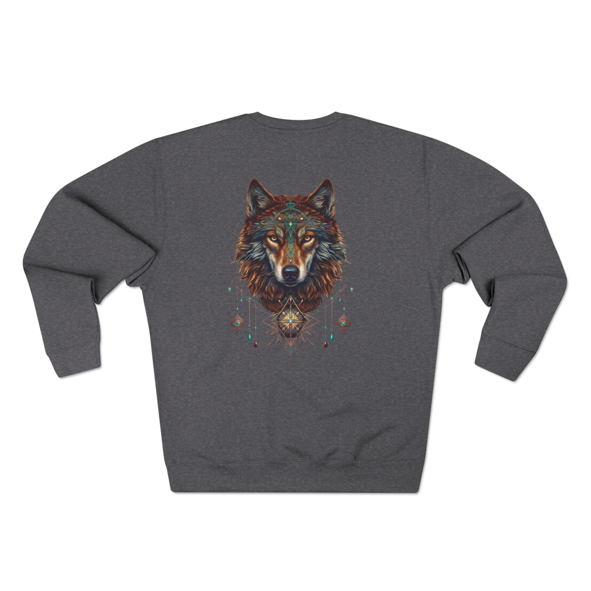 Wolf Spirit Crewneck Sweatshirt — "Spirit of the Wild" Graphic on the back