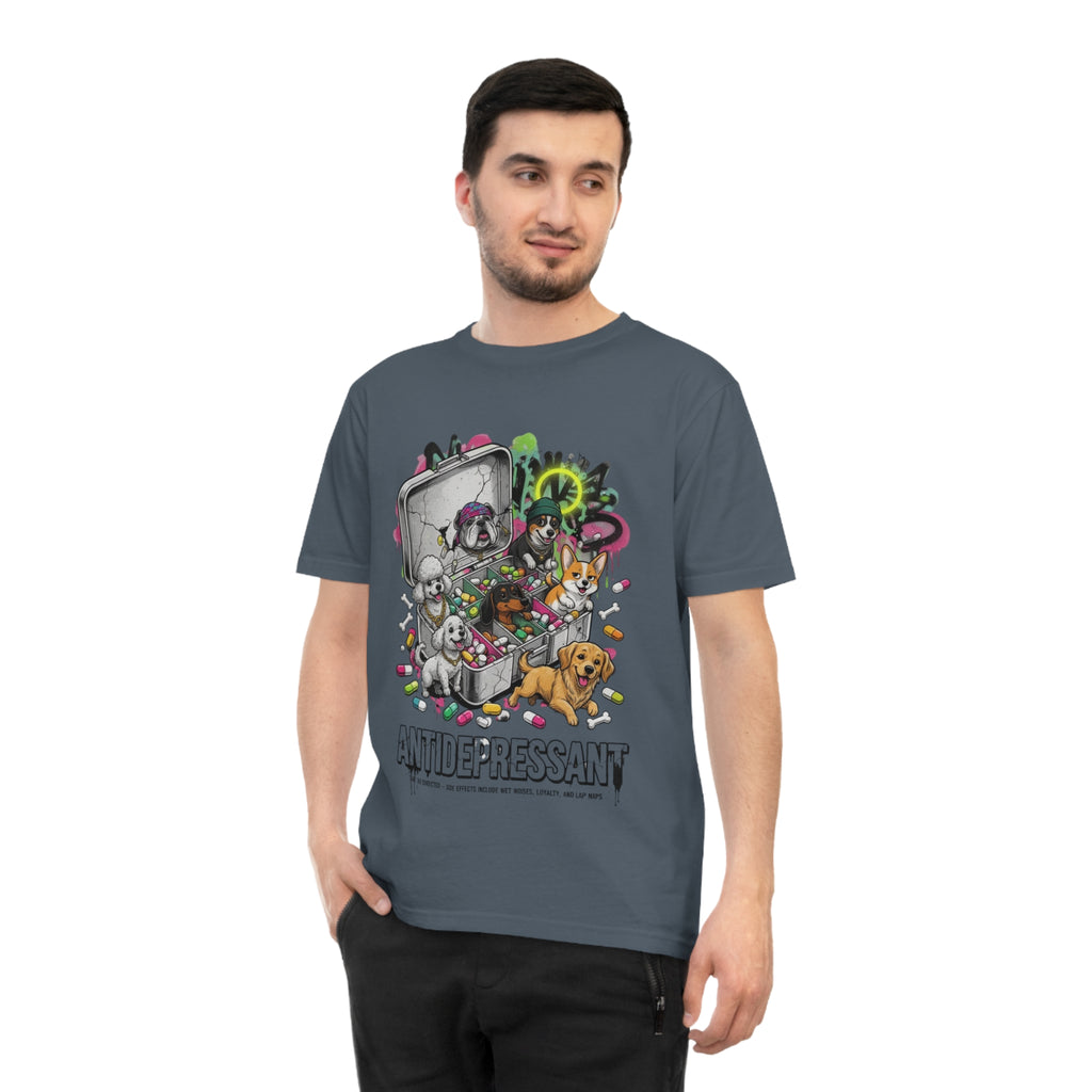 Antidepressant Pets T-Shirt — Emotional Support Pet & Pill Box Graphic Tee