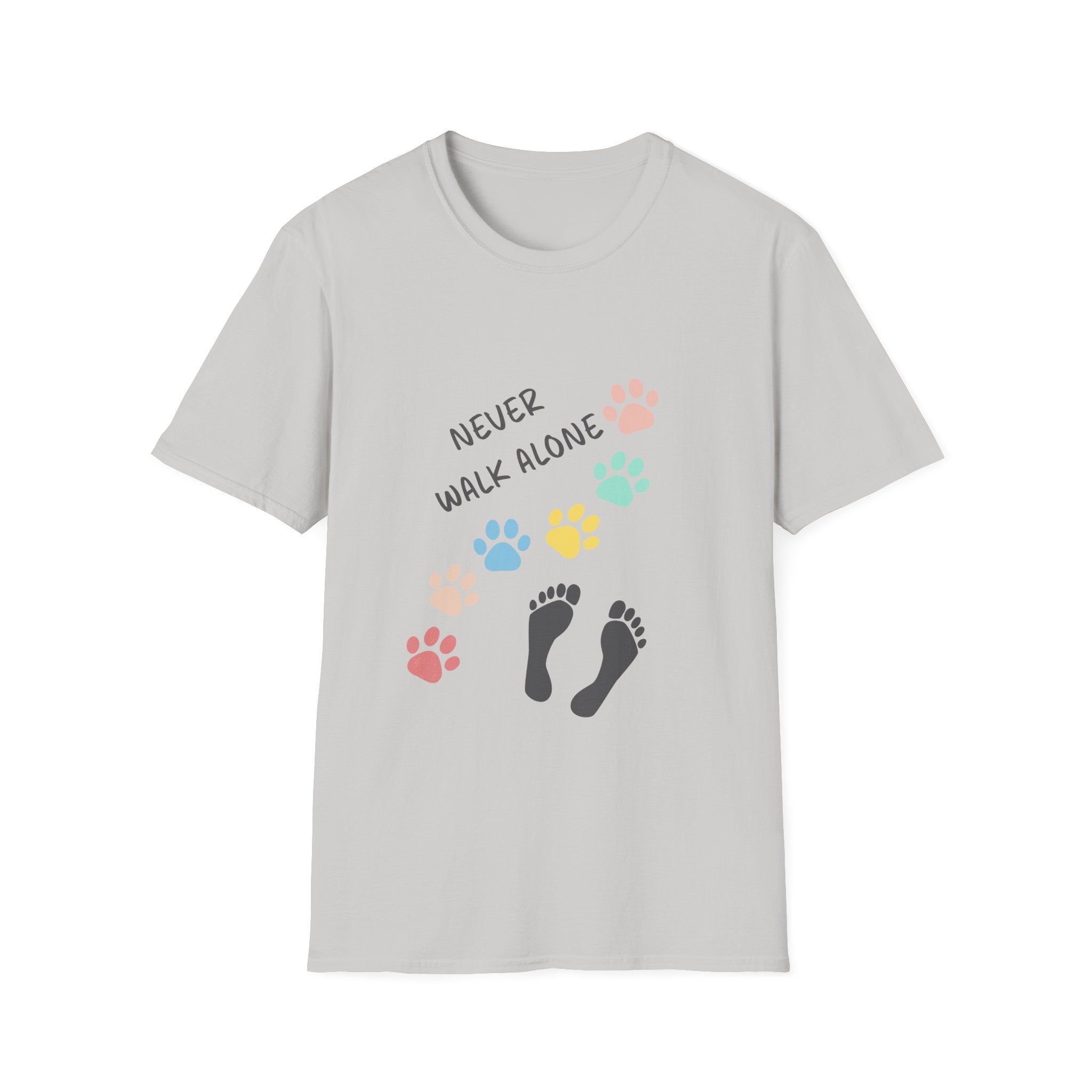 Never Walk Alone Paw & Footprint T-Shirt