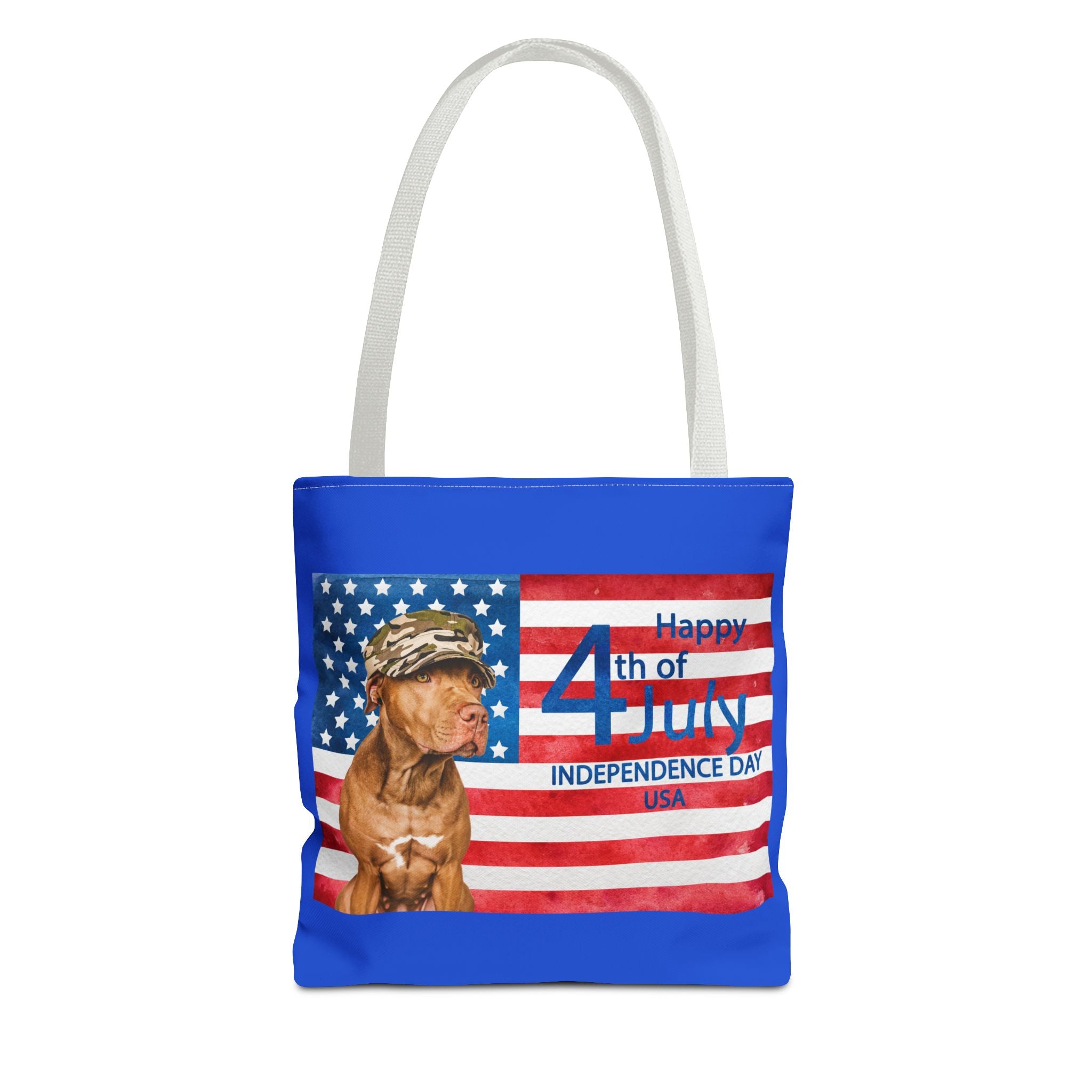 Independence Day Dog Tote Bag — Happy 4th of July USA Flag Tote