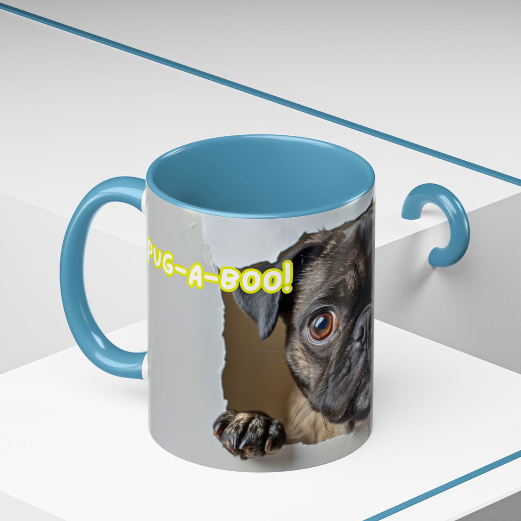 Pug “I See You!” Accent Coffee Mug — Cute Dog Lover Gift (11/15 oz)
