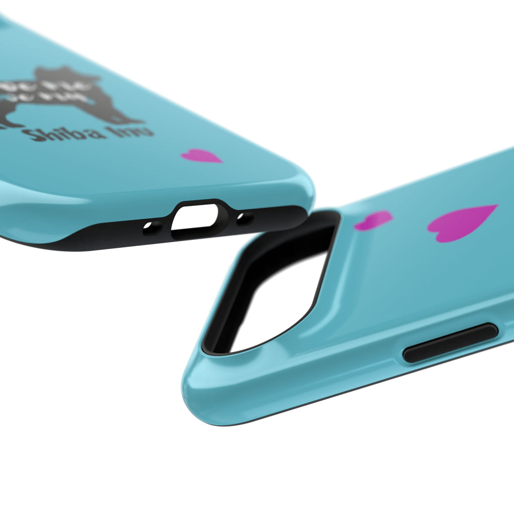 Shiba Inu Phone Case – "Love Me Love My Shiba Inu" Impact-Resistant Case, Cute Heart Design