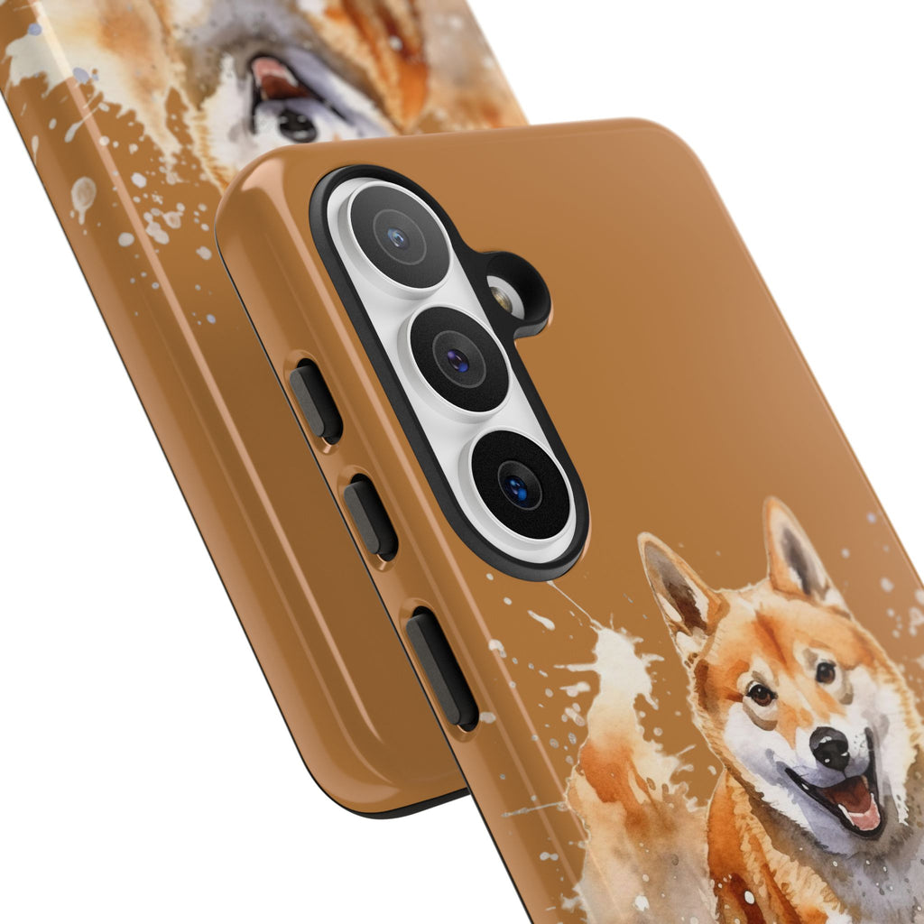 Shiba Inu Phone Case — Energetic Watercolor Dog Protective Case